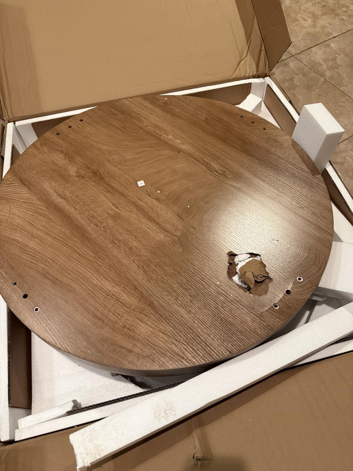 Tribesigns Round Coffee Table, 2-Tier Circle Coffee Table with Storage, Modern Wooden Accent Center Table for Living Room, Thick Tabletop & Base, Dark Brown customer photo 2