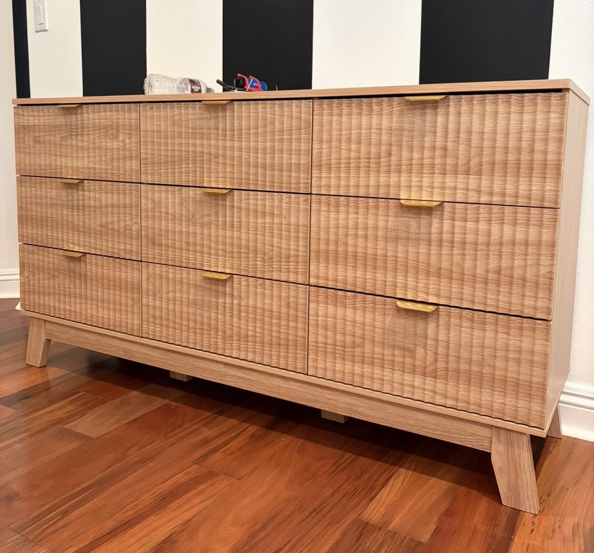 Fluted Dresser for Bedroom with 6 Drawers, 46