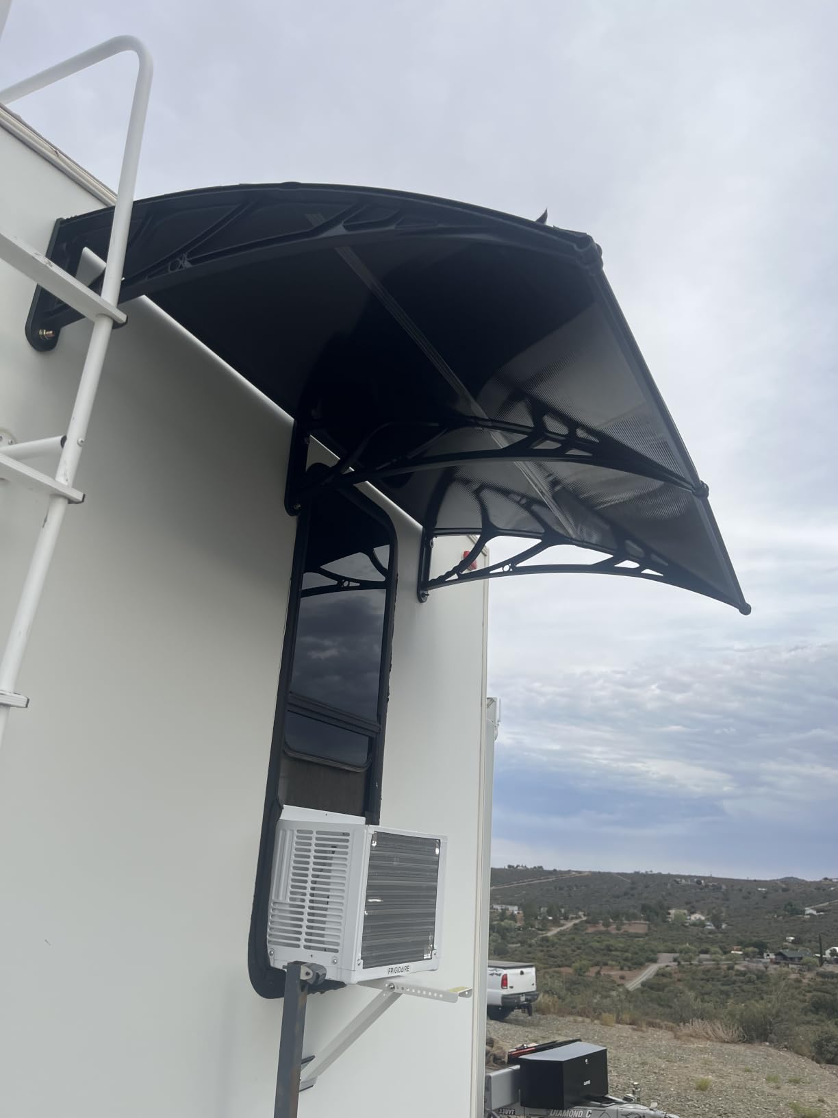 32x48'' Door Awning Exterior, Window Canopy for Front Door, UPF 50+ Polycarbonate Overhang Cover for Patio, Porch, Entryway, UV Rain & Snow Protection customer photo 2