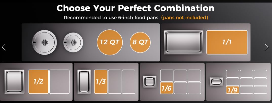CAMMOO 1200W Electric Steam Table Food Warmer | 86-185°F Knob Control Helps Hold Serving Temperature for Soups, Sauces and Entrees During Catering or Restaurant Service customer photo 1