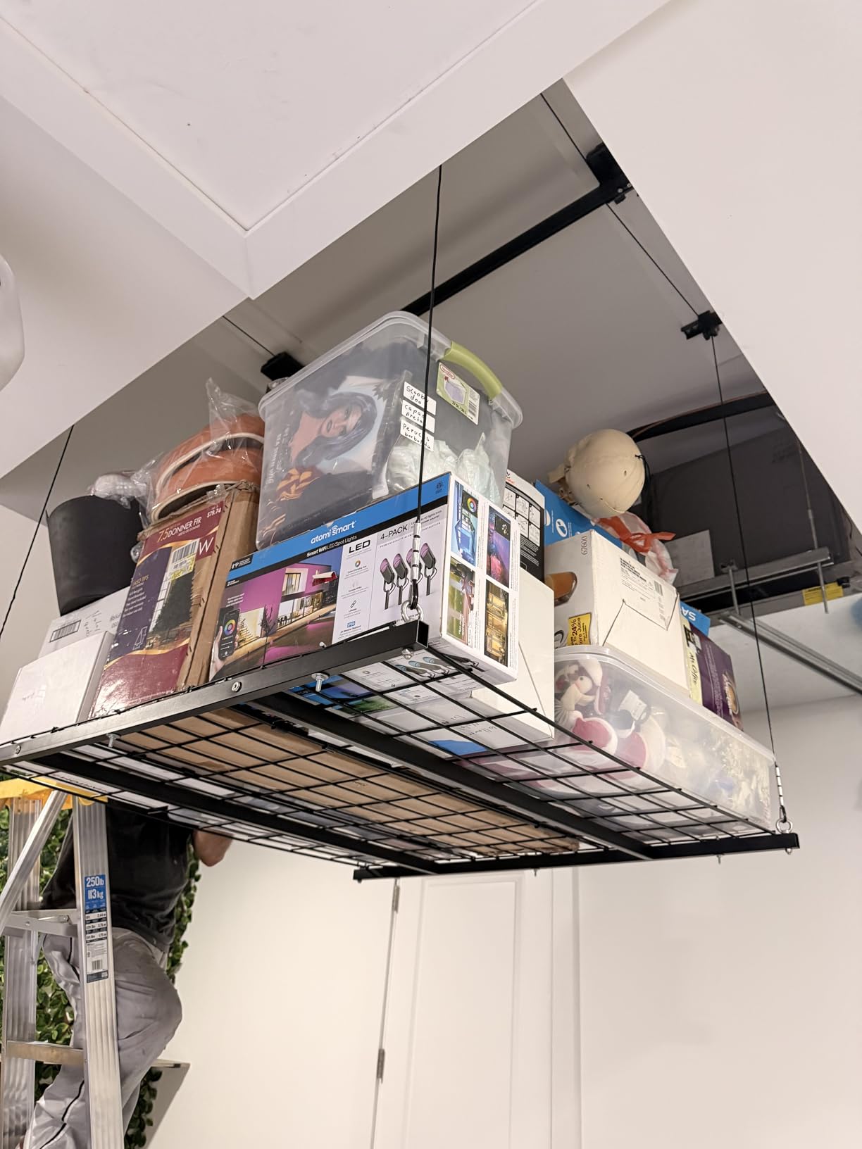 GADFISH Garage Ceiling Lift Storage Rack, Easy Lifting 85
