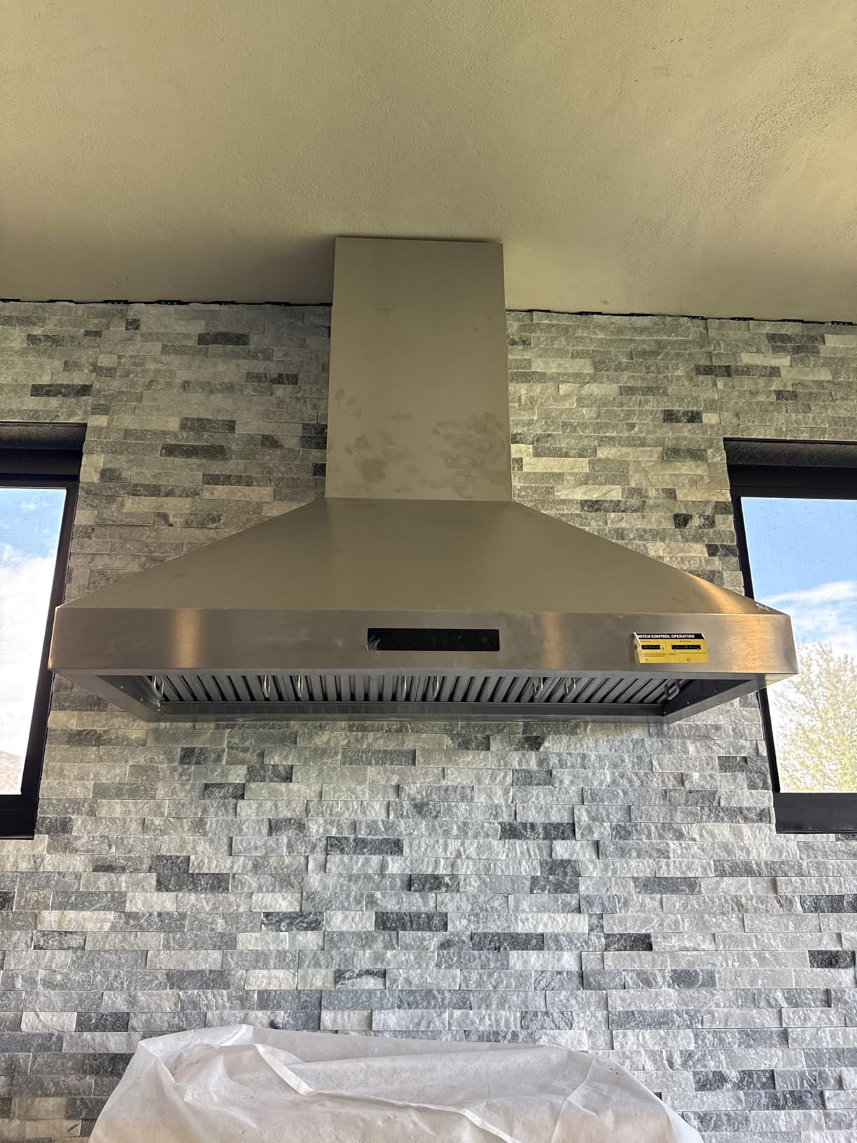 36 inch Island Range Hood 1200 CFM Stainless Steel Ceiling Mount Vent Hoods | 4-Speed Gesture Sensing & Touch Control, Ducted/Ductless, 4 LED Lights, Timer, Dishwasher-Safe Filters, for Kitchen Stove customer photo 1
