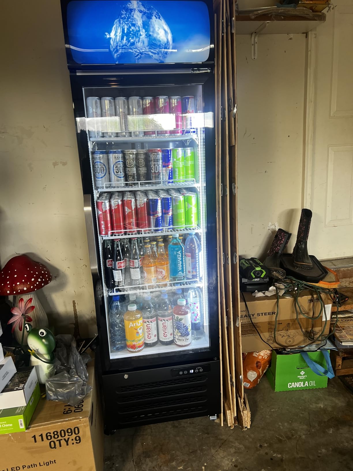 ETL & DOE Certified Commercial Beverage Refrigerator, 2 Glass Doors | 28 Cu. Ft. Display Refrigerator, Auto Defrost, 4 Adjustable Shelves, LED Lightbox for Stores and Restaurants customer photo 1