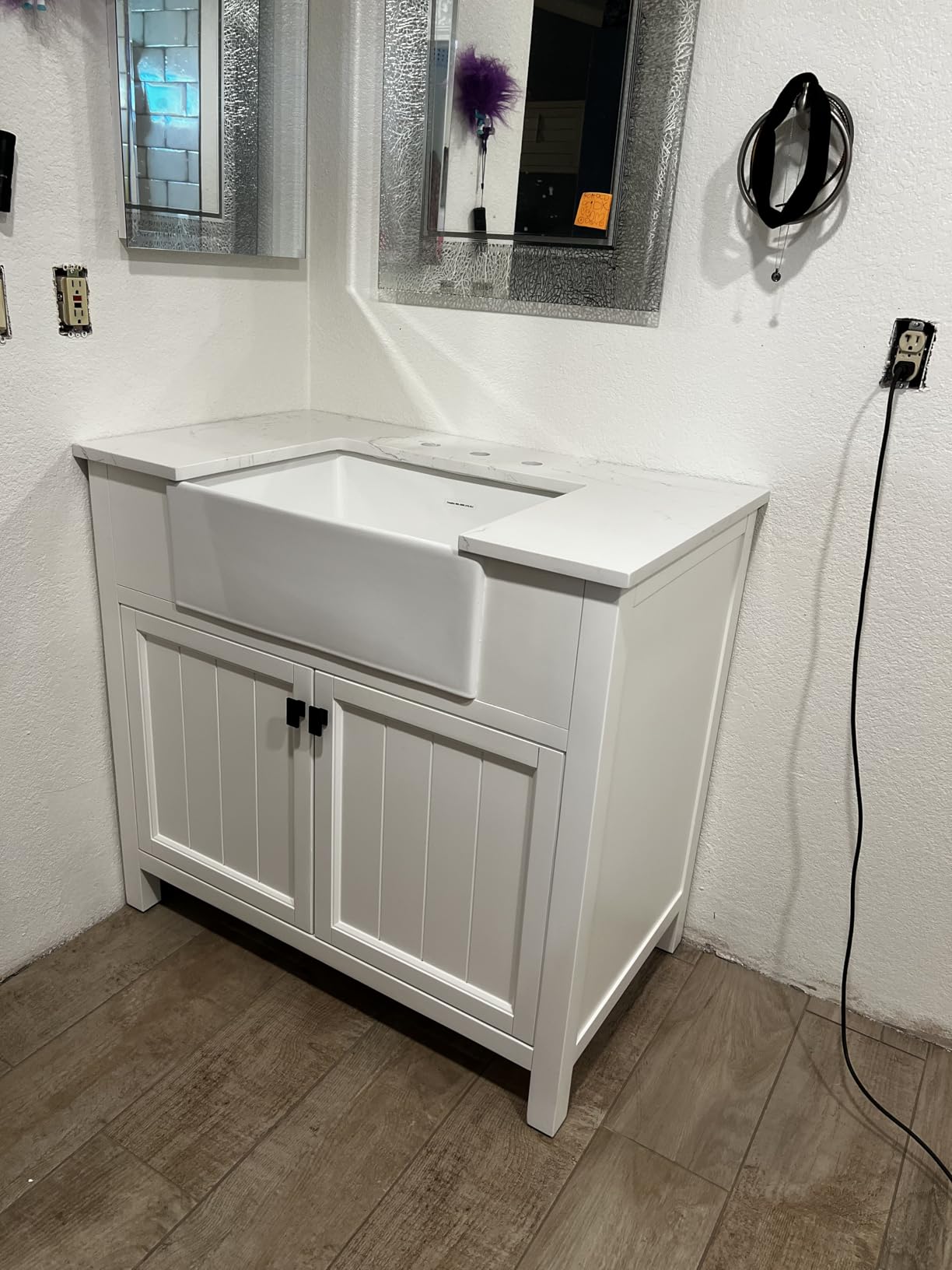 60 Inch Bathroom Vanity Double Sink, Steel Blue | Fully Assembled Solid Wood Double Sink Bathroom Vanity with Soft Closing Doors & Full Extension Dovetail Drawers, Quartz Top customer photo 2