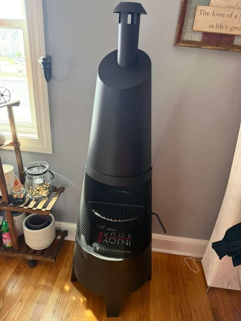 SUNJOY 2-in-1 Chiminea Fire Pit & Grill, 57