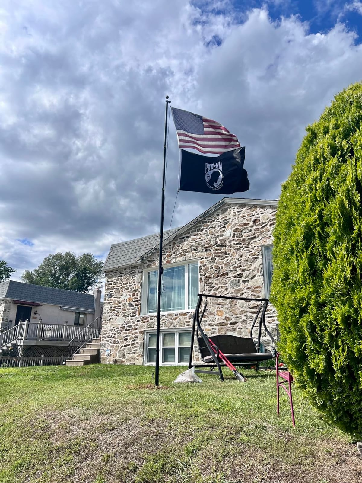 25FT Heavy Duty Aluminum Flag Pole Kit, In Ground Flagpole with Black Finish | Flag Poles for Outside House In Ground, Outdoor Flag Pole Kit with 3x5 US Flag, 80MPH Wind Resistant, Sectional Design customer photo 2
