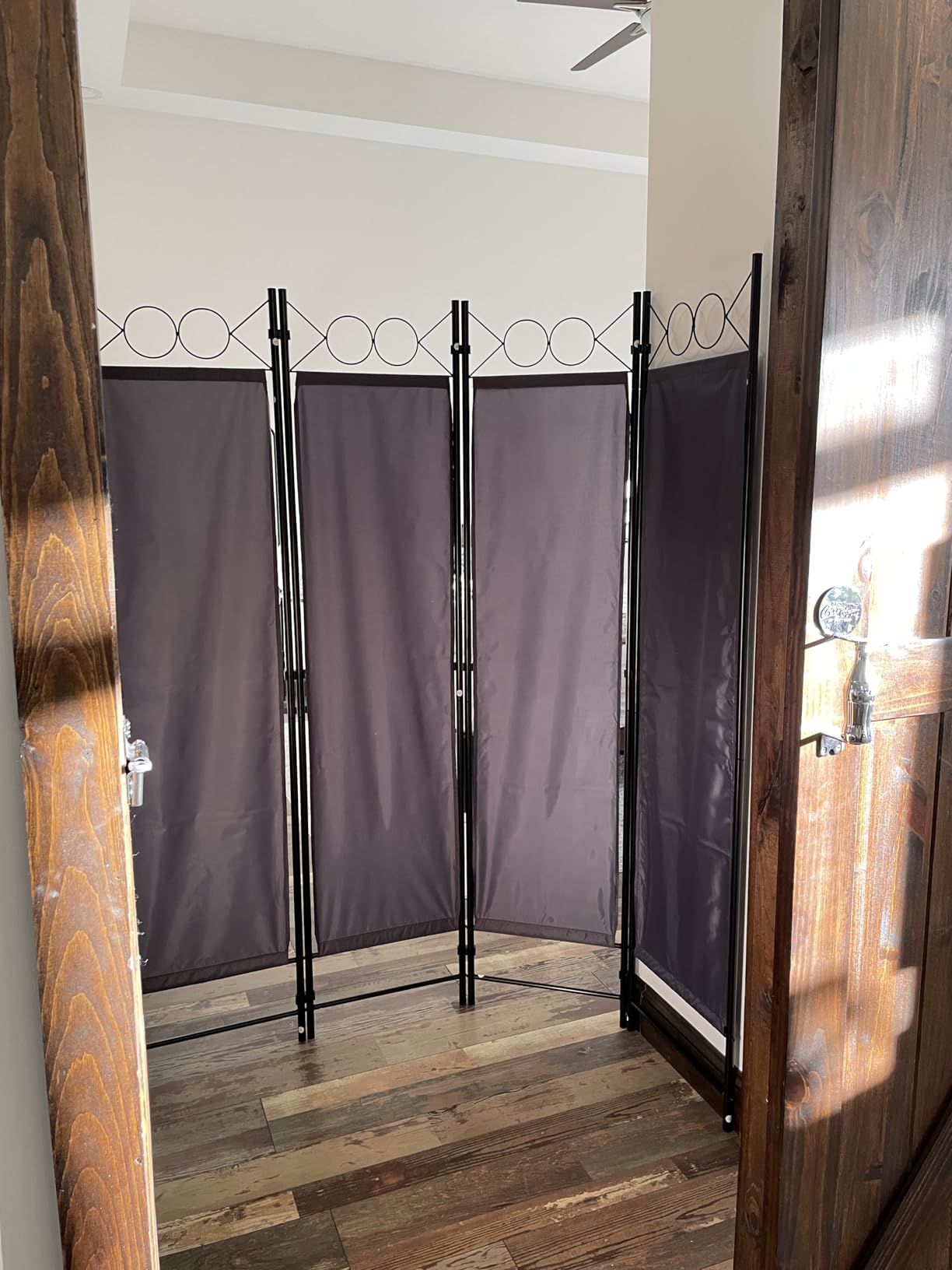 FDW 4-Panel Folding Room Divider | 6ft, Coal Black | Light & Portable customer photo 2