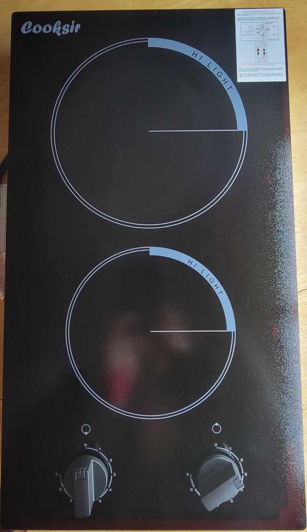 36 Inch Electric Cooktop with Downdraft, Recirculating Air Vent | 7400W 36 Inches 4 Burner Built-in Electric Stove with Downdraft Range Hood 135W, Timer, Safety Lock, 220V - 240V Hard Wired customer photo 1
