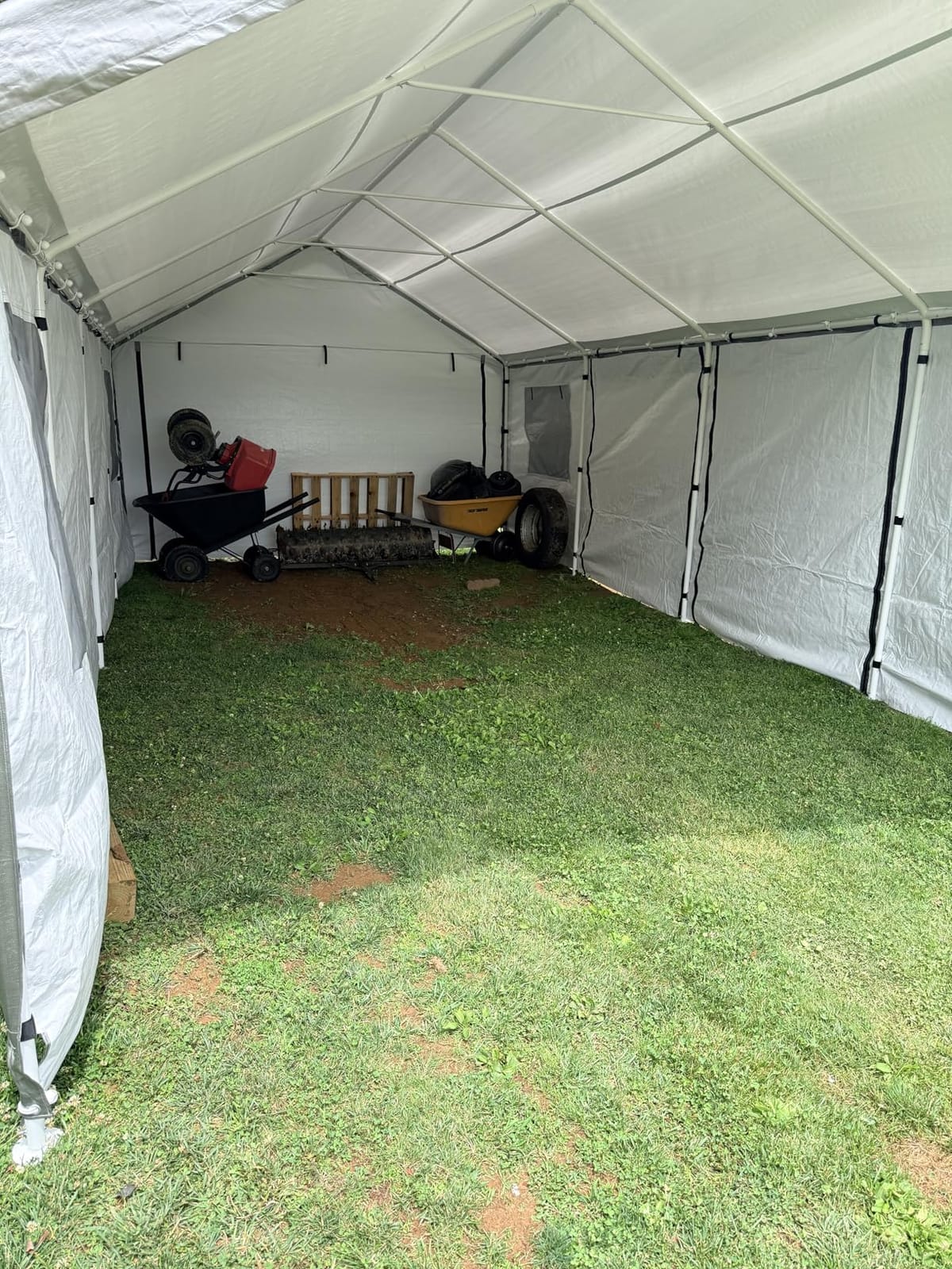 13x25 Heavy Duty Carport Canopy, Portable Garage with Mesh Windows | Enclosed 2 Car Carport with Side Doors, Drive Through Zipper Doors, Roll Up Windows, Portable Car Shelter, Solar LED Lights customer photo 2