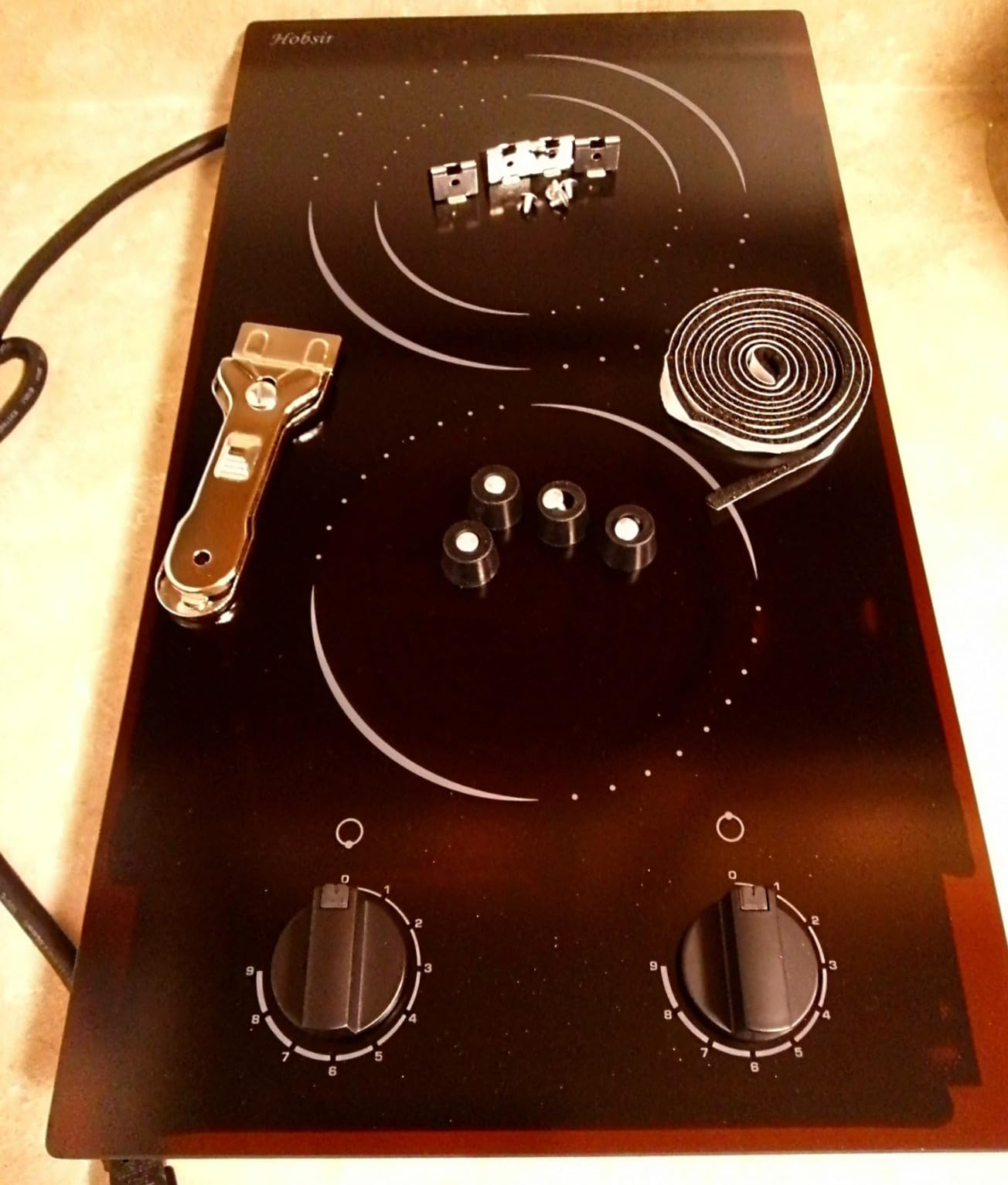Hobsir 36 Inch Electric Cooktop with Downdraft Extractor, 4 Burners 7400W | 496 m3/h Ductless Downdraft Electric Cooktop, 9 Power Levels, Cook top with BBQ, Timer, Pause, Safety Lock, 240V customer photo 2