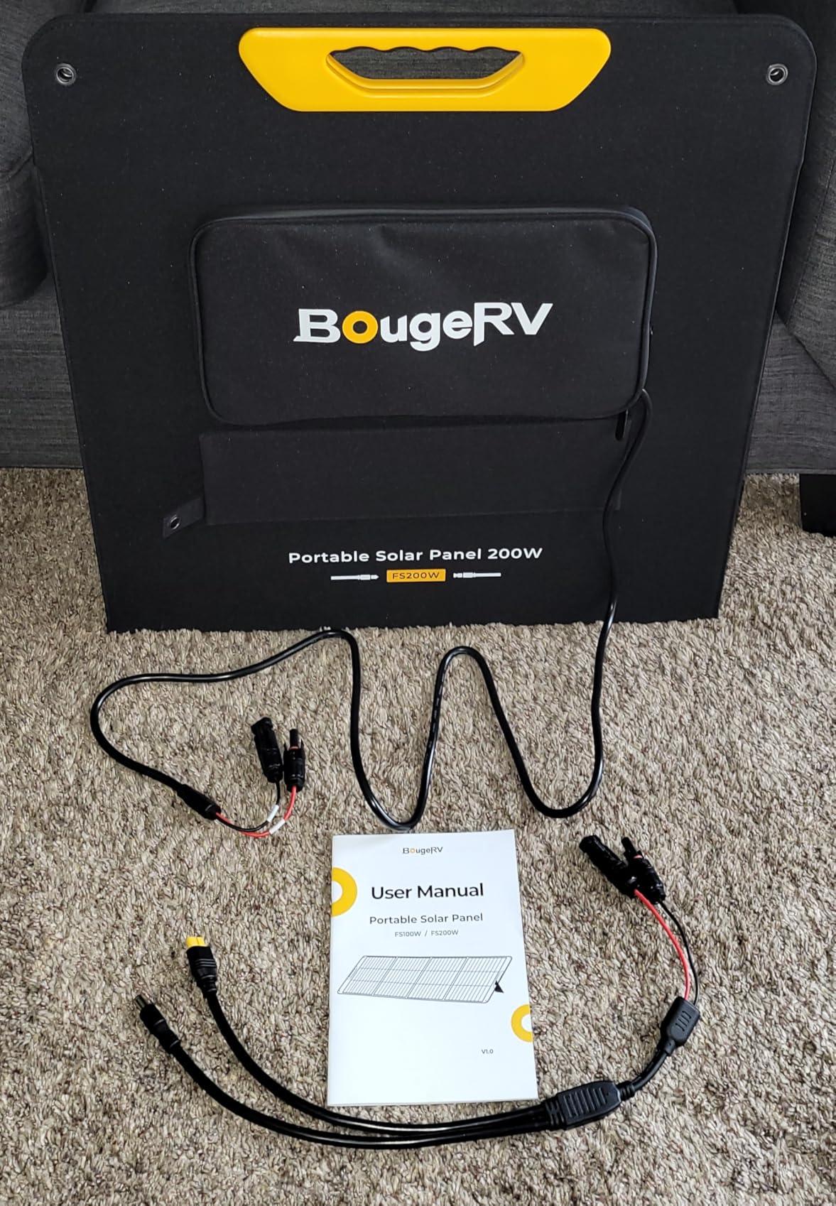 BougeRV 200W Portable Solar Panel, N-Type Foldable Solar Charger Fiberglass | 200W Solar Panel, Fiberglass Layer, Foldable Charging Design, 25% High Efficiency, IP65 Protection for Camping RV, Off-Grid customer photo 1