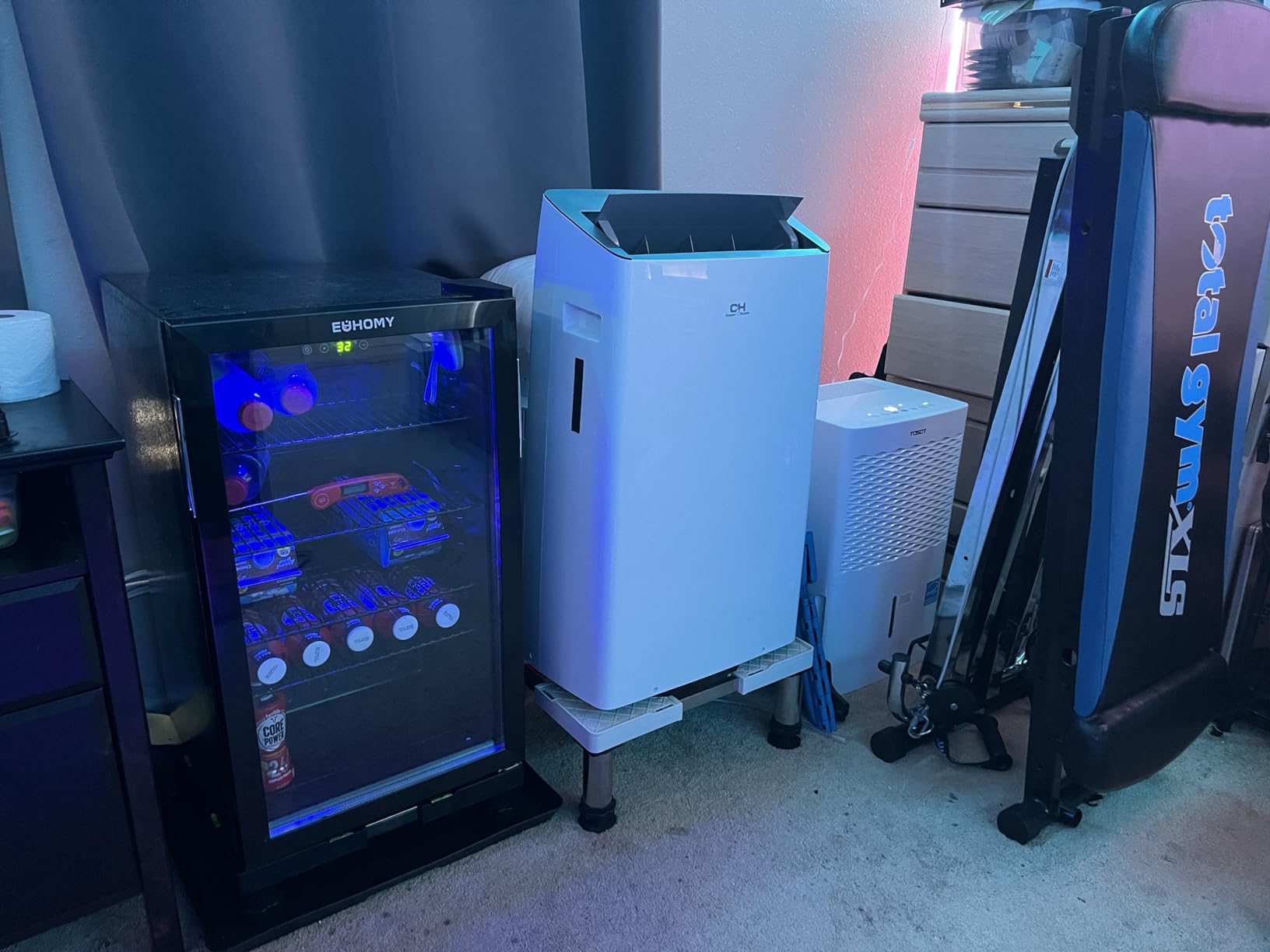 EUHOMY 130 Can Mini Fridge, Beverage Refrigerator with Glass Door, Black | 3.2 Cu.ft Capacity, 37°F to 61°F, Compressor Cooling, Digital Temperature Control, Removable Shelves, Home Bar Office Use customer photo 1