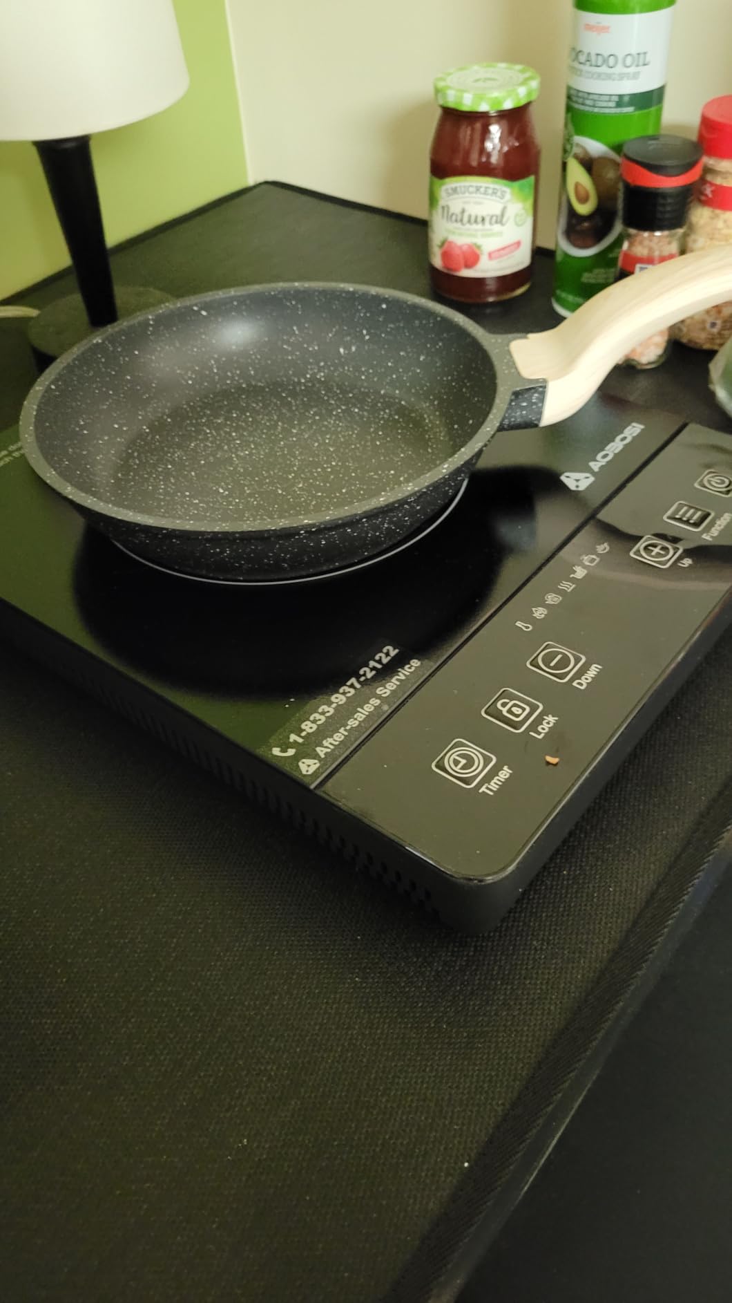 Portable Induction Cooktop 20 Temperature & Power Levels,1800W Single Burner Electric Cooktop with 6.8 inch Heating Coil, Hot Plate with Timer customer photo 1