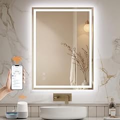 ENZE Smart LED Bathroom Mirror with Lights, 24 x 40 in, Wall-Mounted | Anti-Fog, Wi-Fi App, Alexa/Google Voice Control, 3-Color Dimmable, 24H Timer, Plug-In or Hardwired customer photo 1