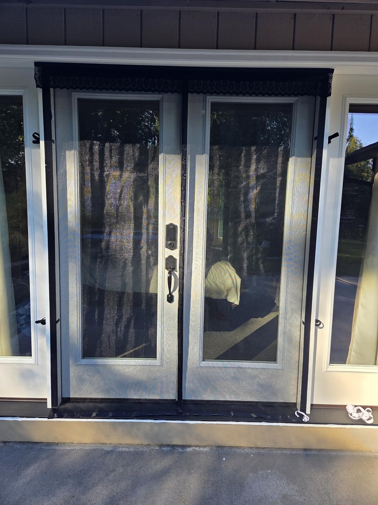 Sliding Magnetic Screen Door with Track for 72x80 Inch Patio & French Doors, Fully Retractable Mesh Door Screen with No Top Blockage, Durable Heavy Duty Bug Screen for Convenient Access customer photo 1