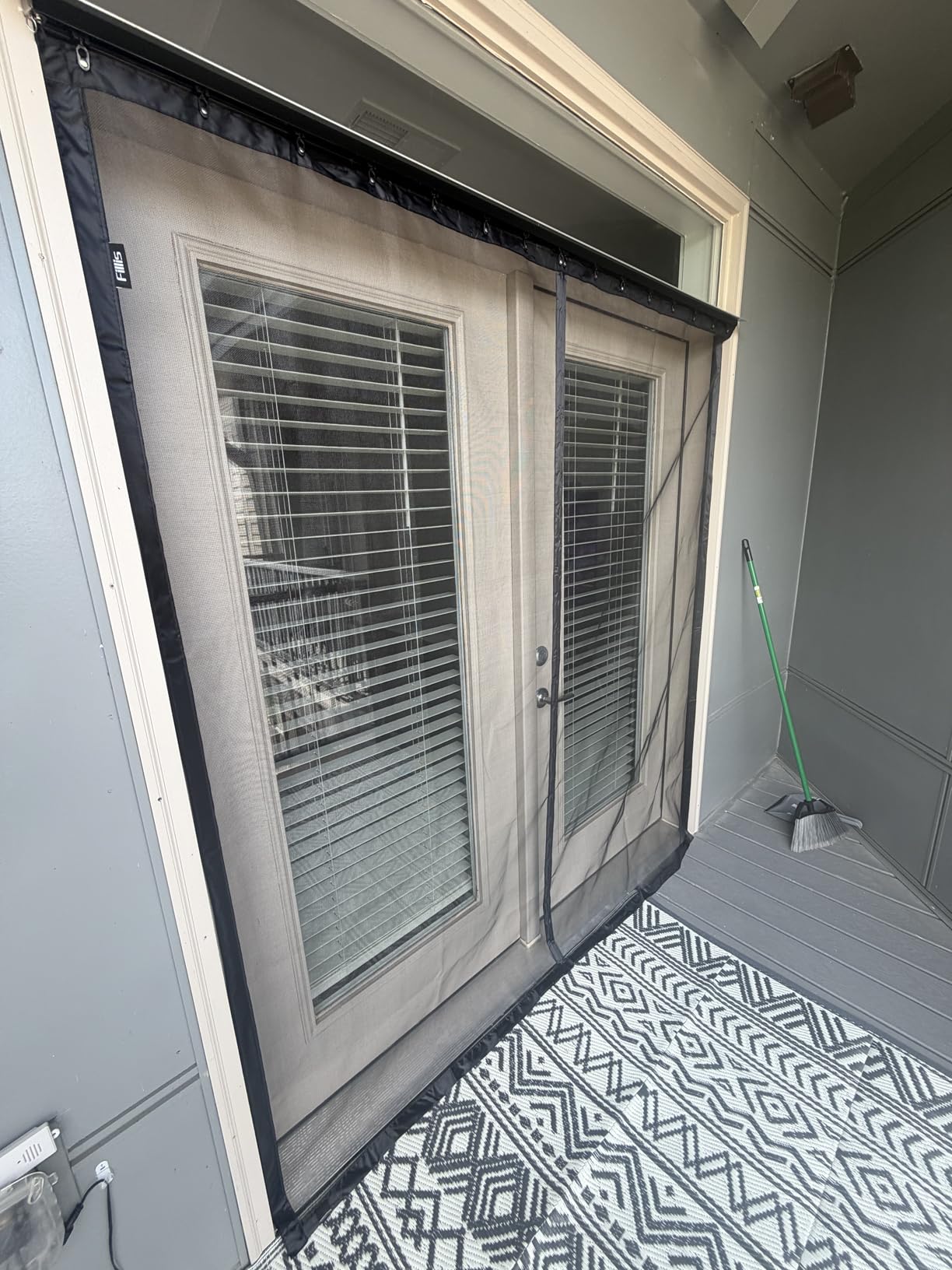 Sliding Magnetic Screen Door with Track for 72x80 Inch Patio & French Doors, Fully Retractable Mesh Door Screen with No Top Blockage, Durable Heavy Duty Bug Screen for Convenient Access customer photo 2