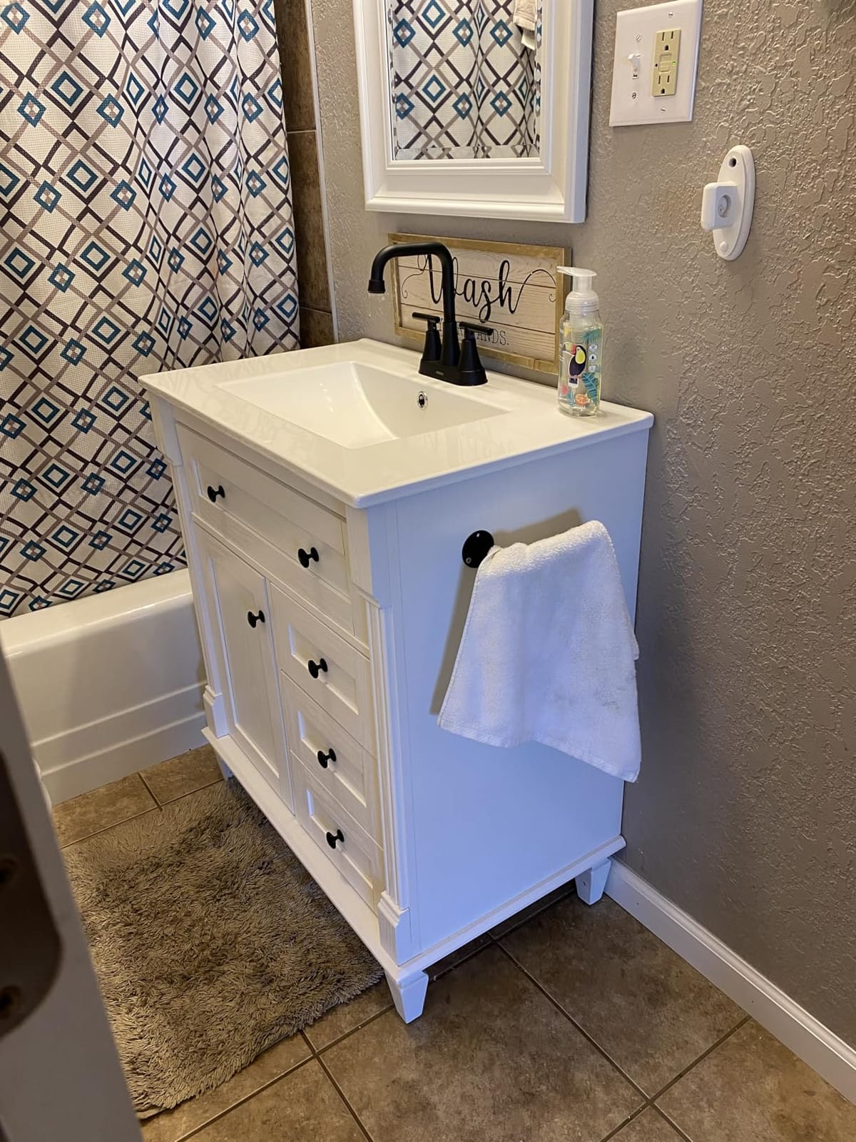 LIKIMIO 30 Inch Bathroom Vanity with Sink, Adjustable Solid Wood Legs | Modern Bathroom Storage Cabinet with Towel Holder, Tip-Out Drawer, 2 Drawers & Adjustable Shelf, Nature customer photo 2