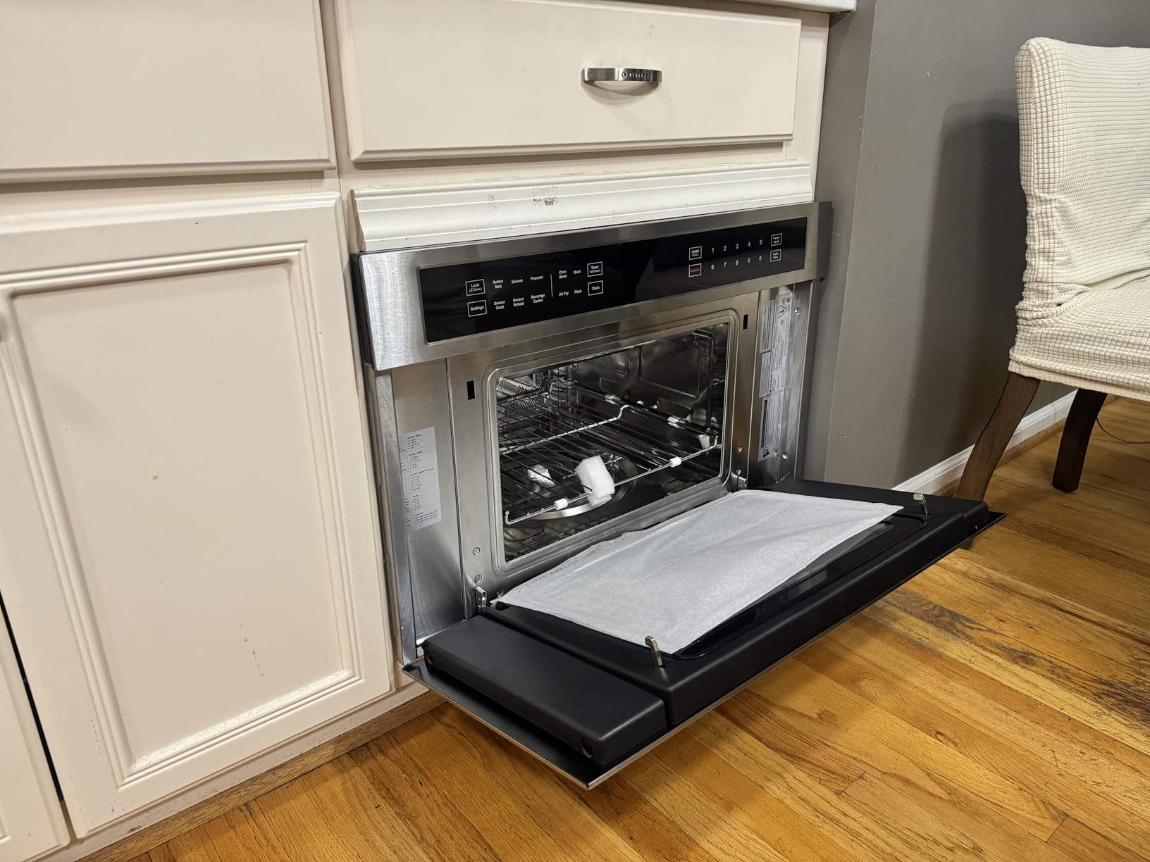 AAOBOSI 24 Inch Built-in Microwave Convection Oven, 1.6 Cu.Ft Air Fryer Combo | 1000W, Sensor Cooking & Auto Menu, 11-level Power, More Than 12 Cooking Modes, Drop Down Door, Stainless Steel customer photo 1