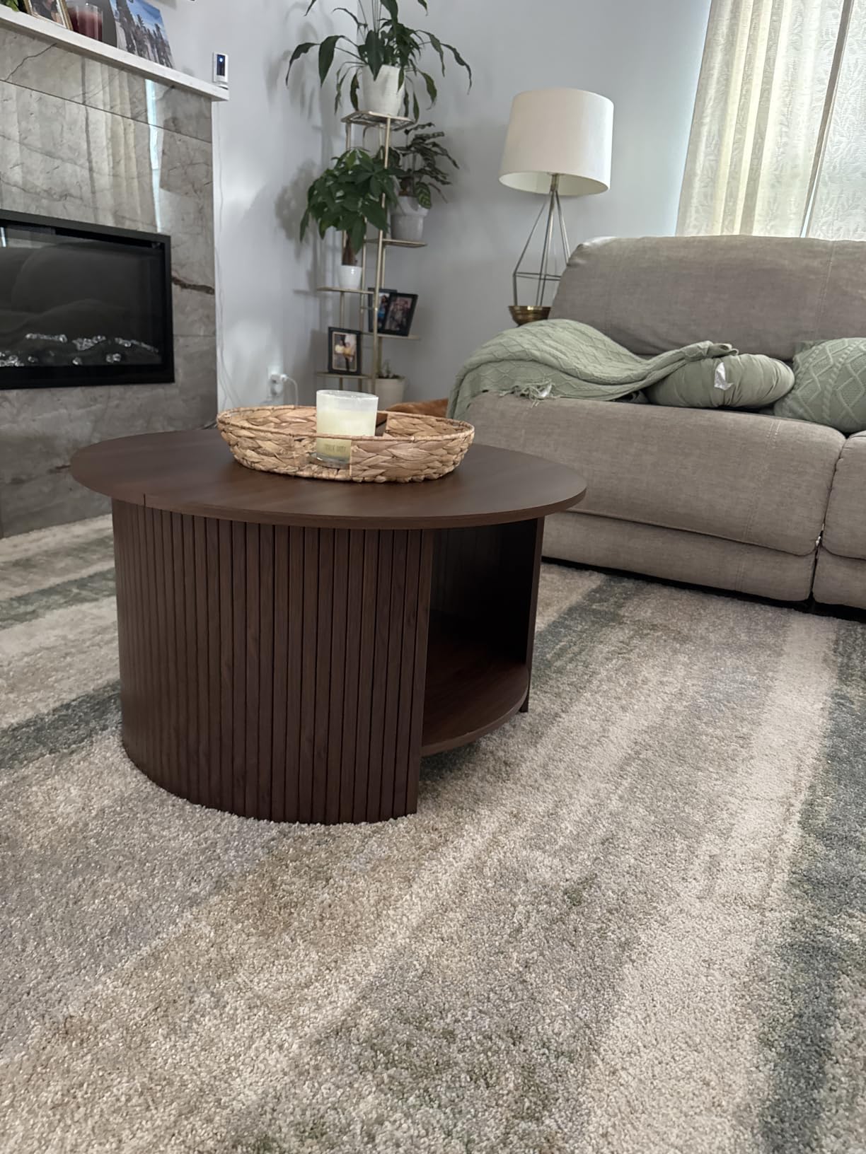 Round Coffee Table with Storage, 31.5