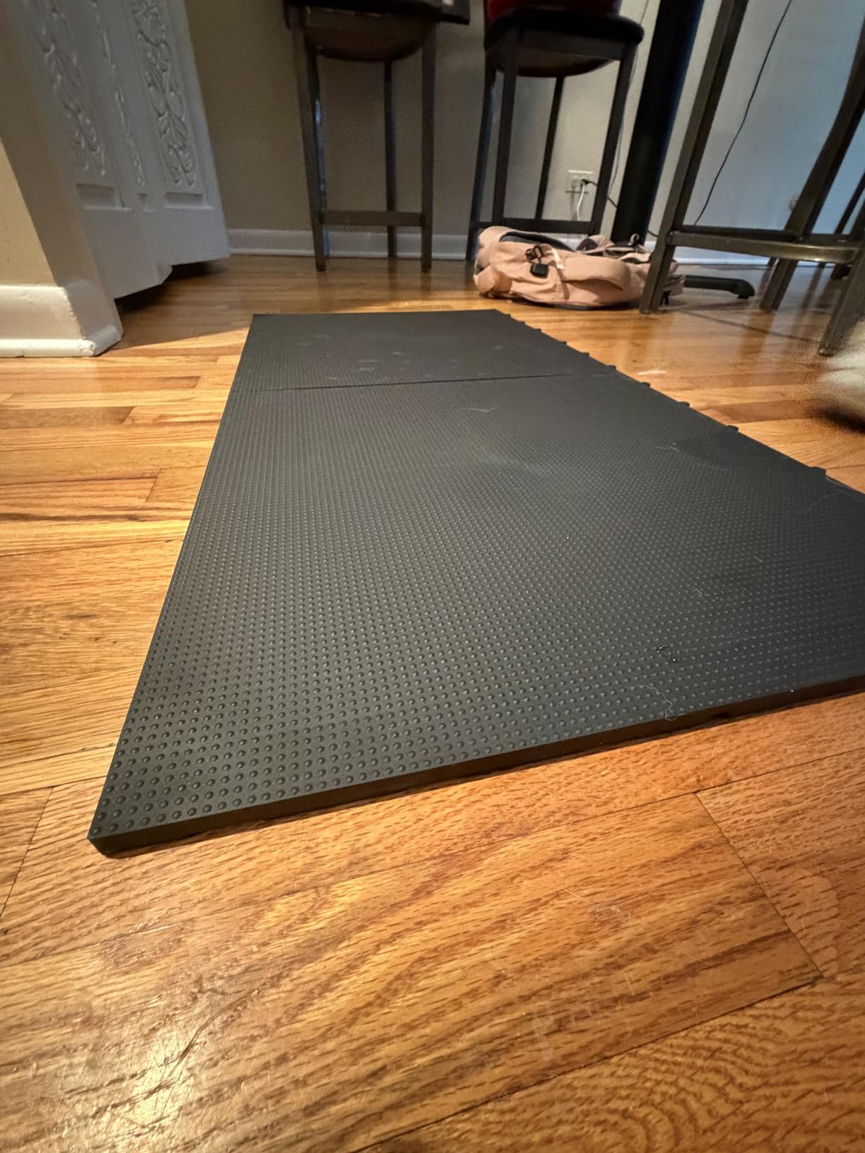 Baselayer Performance Series Interlocking Floor Tiles - Durable ½ in TPE (Rubber Like, NOT Foam, no Odor) - Gym Flooring for Weights & Heavy Equipment - Black, 30 SqFt (12 Pack) - Made in USA customer photo 1