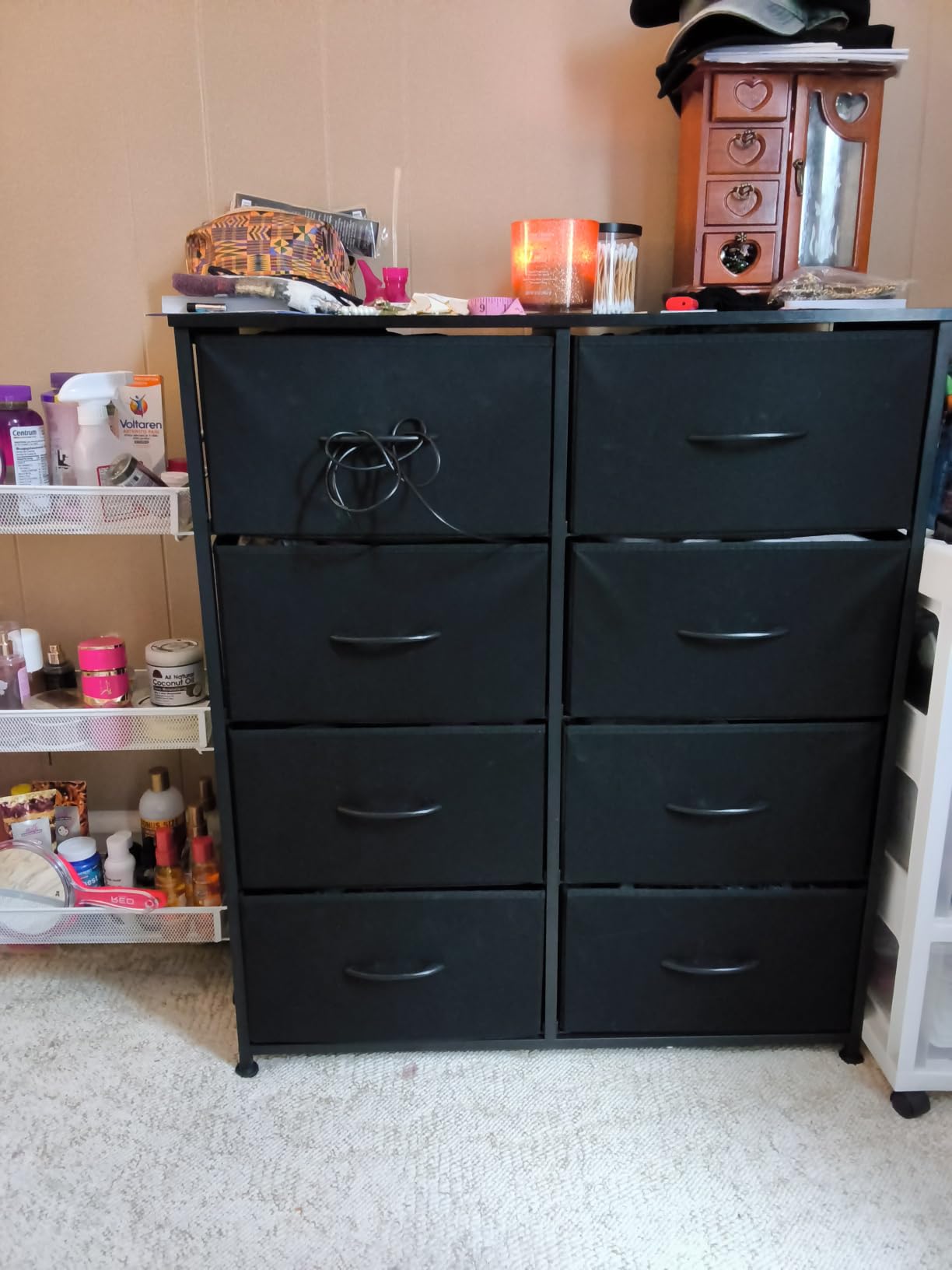Sweetcrispy Dresser for Bedroom with 8 Drawers, Large Storage Tower | Fabric Chest of Drawers with Metal Frame Wooden Top for Closet, Living Room, Entryway, Tank customer photo 1