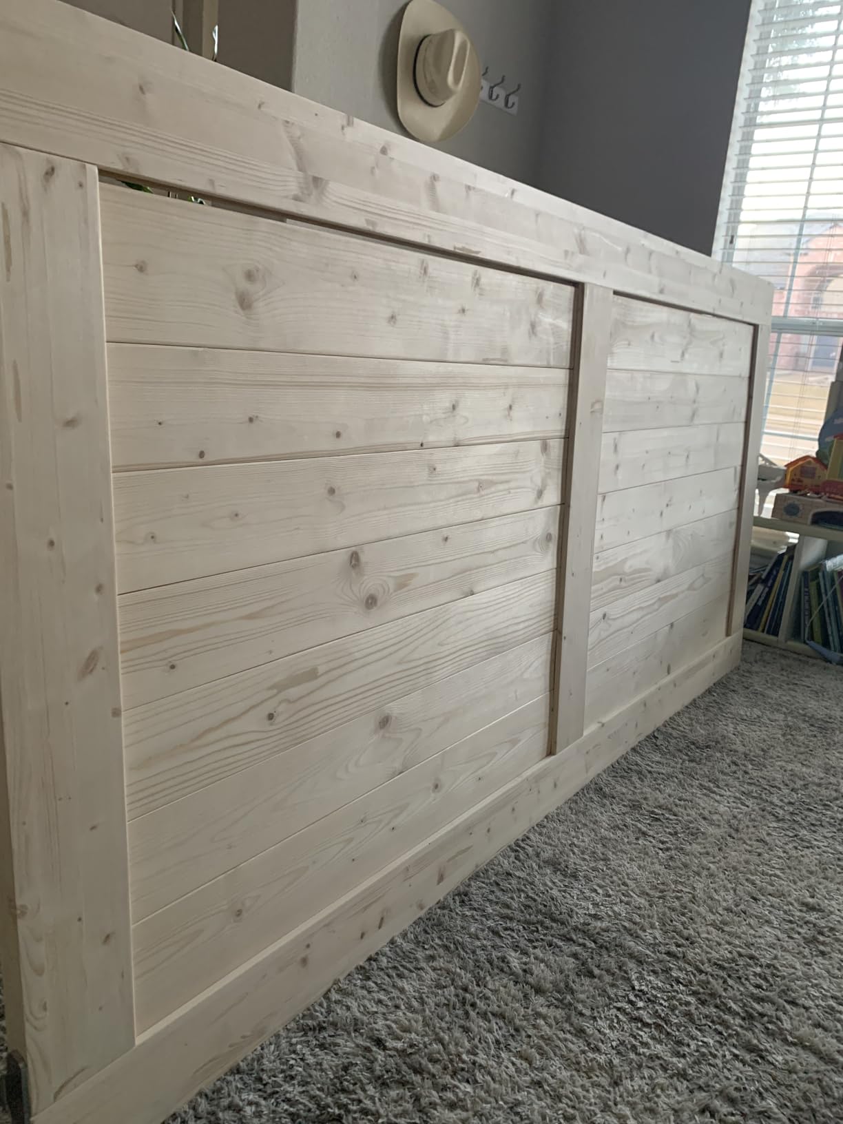 EaseLife 30in x 80in Sliding Barn Wood Door, Interior Doors, DIY Assembly, Solid Natural Spruce Panelled Slab, Easy Install, Apply to Rooms & Storage Closet, H-Frame customer photo 1