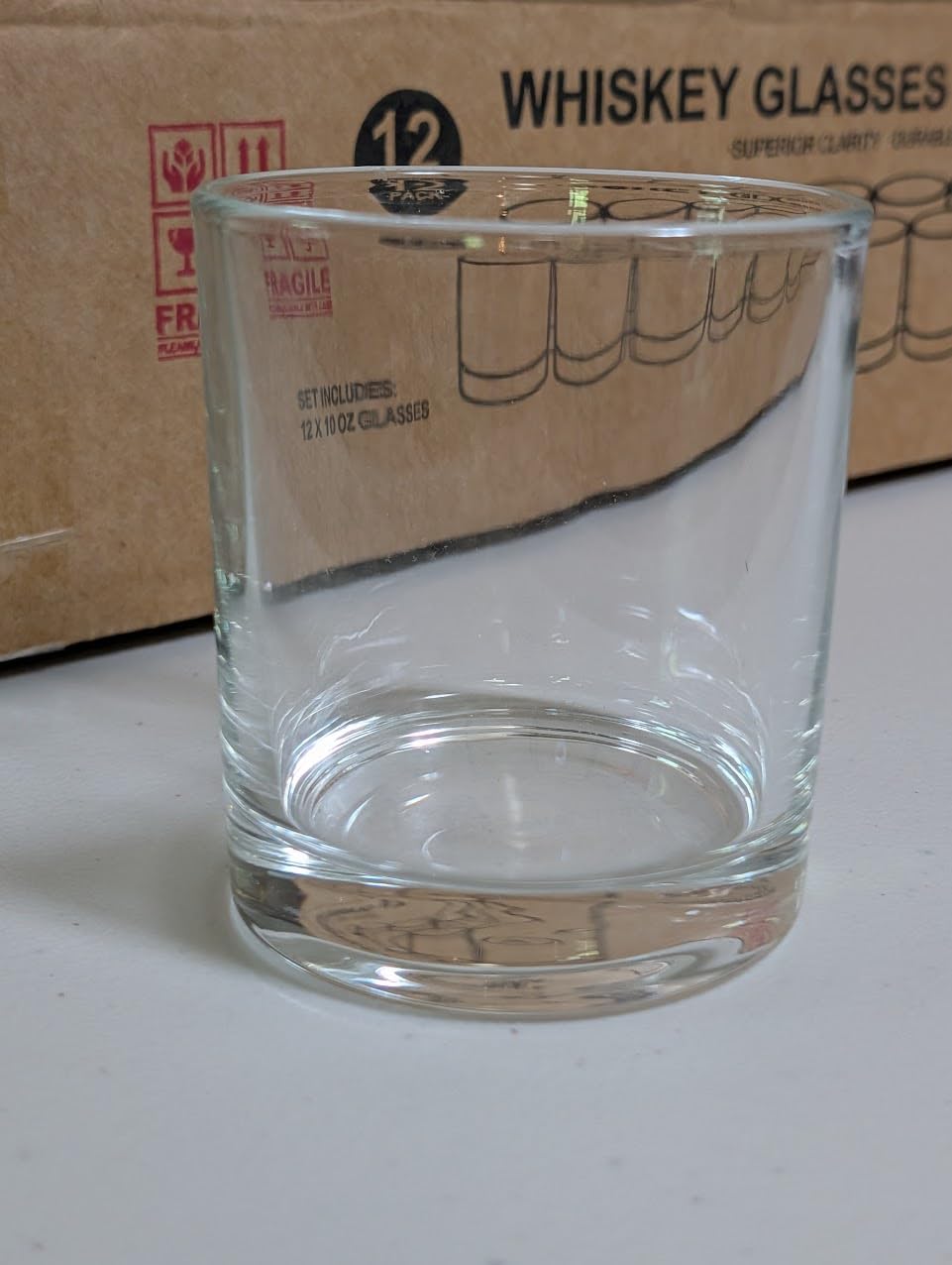 Le'raze Set of 12 Heavy Base Rocks Glass Cups, Elegant Old Fashioned Drinking Glasses Set for Whiskey, Cocktails, Beer and More - Dishwasher Safe, Lead and BPA Free - 10oz customer photo 1