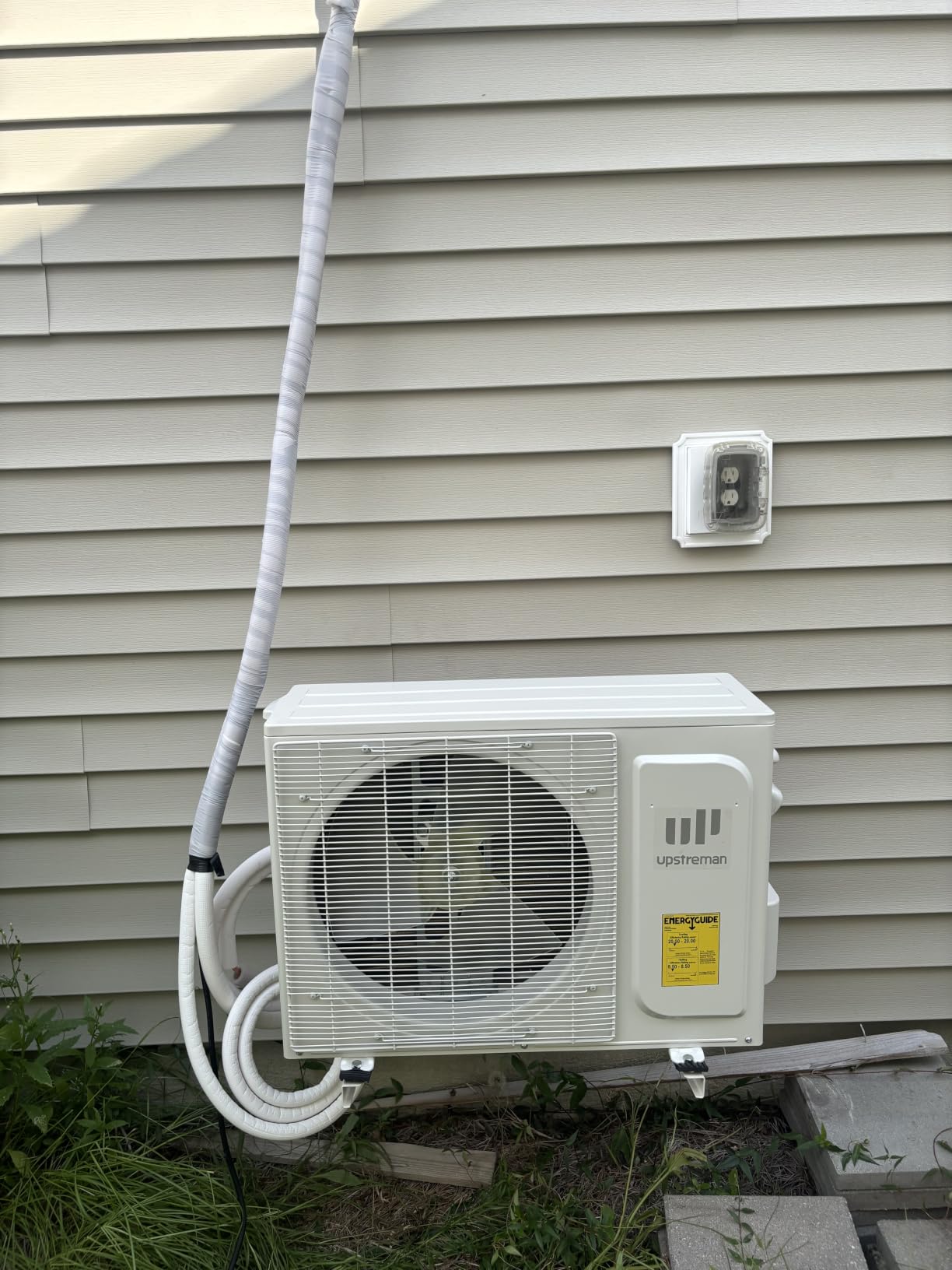 Upstreman 2 Zone Mini Split with Heat Pump, 9K+12K BTU, 23 SEER2, 230V | Independent Zone Temp Control, Inverter, Ductless, Pre-Charged Condenser, Installation Kit, App & Remote Control customer photo 1