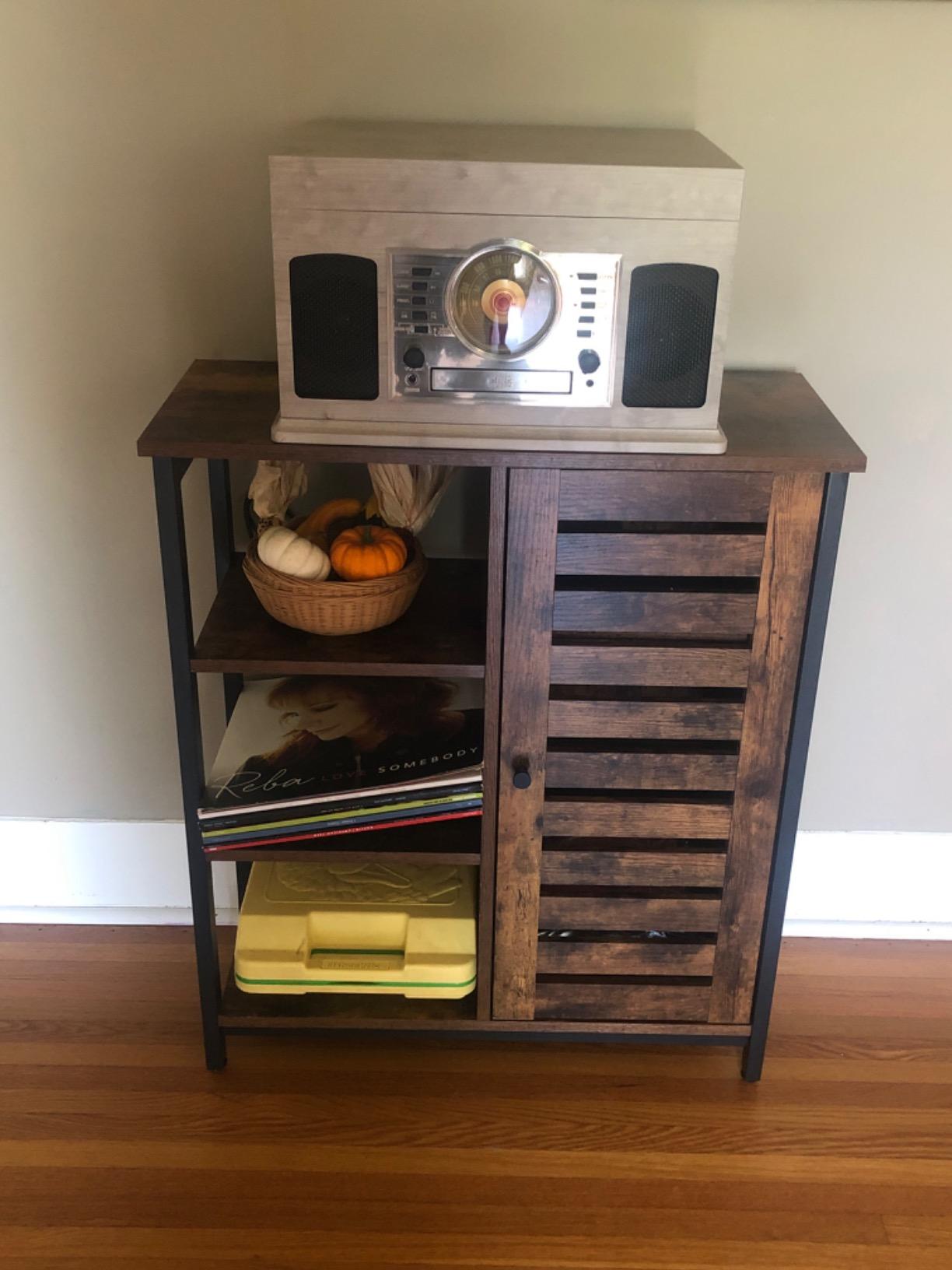 VASAGLE Buffet Cabinet, Sideboard, 4 Doors, 55.1 x 15.8 x 31.5 Inches | Farmhouse Coffee Bar Cabinet with 2 Drawers, Adjustable Shelves, Taupe Brown, SIREN Collection ULSC541TA01S customer photo 1