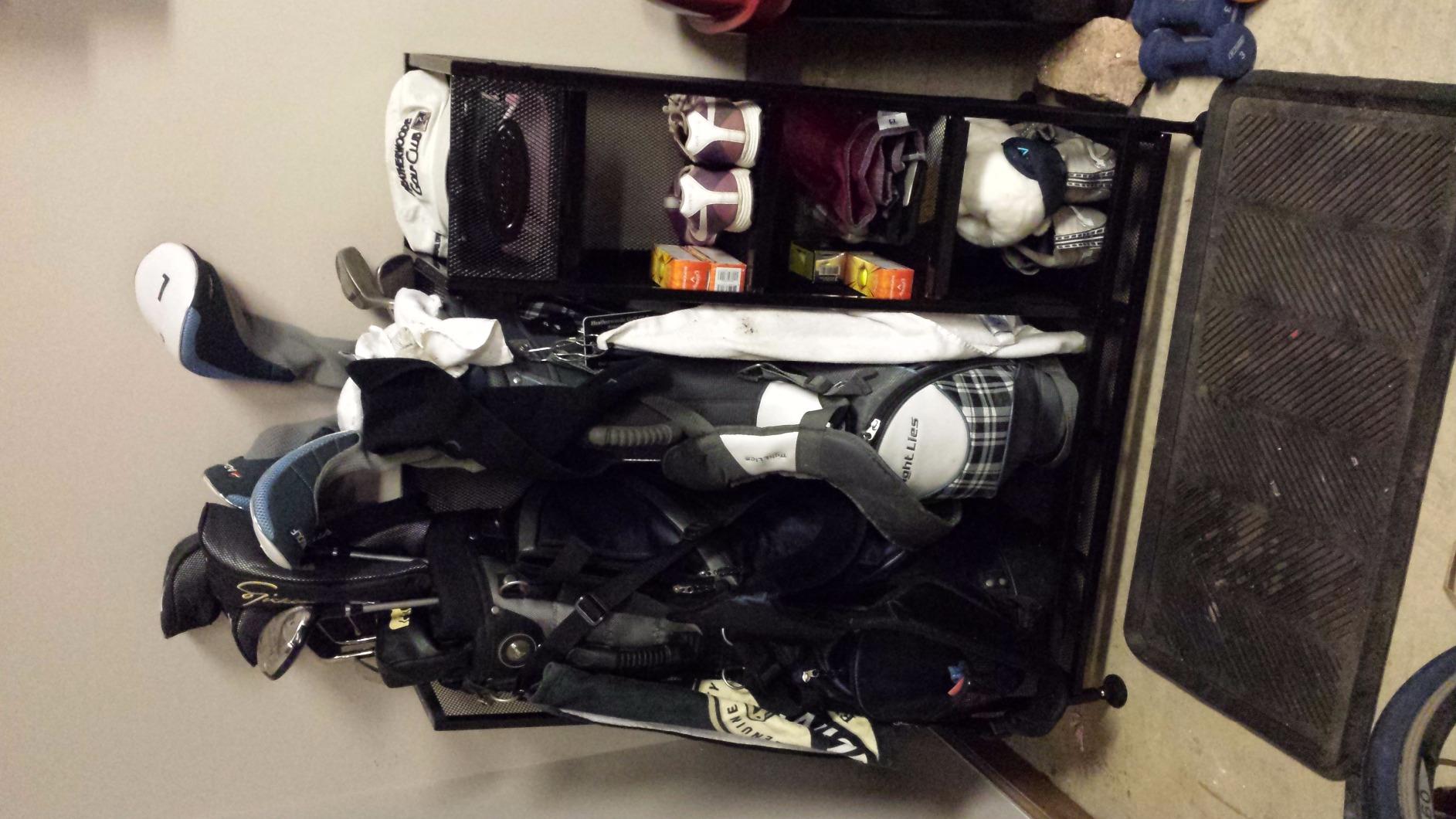 Suncast Golf Bag & Golfing Equipment Heavy-Duty Metal Organizer Rack w/ 3 Storage Shelves customer photo 1