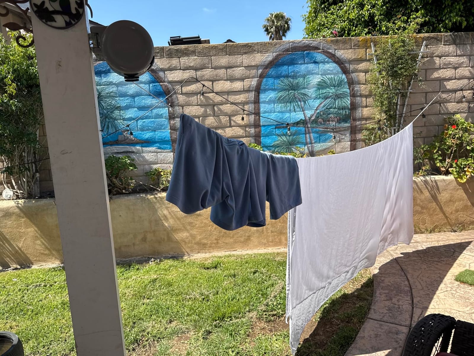 Minky Homecare Outdoor Retractable Dual Clothesline - Heavy Duty PVC Coated Line - Energy and Space Saving Removable Laundry Drying Line - 2 x 49 Feet customer photo 2