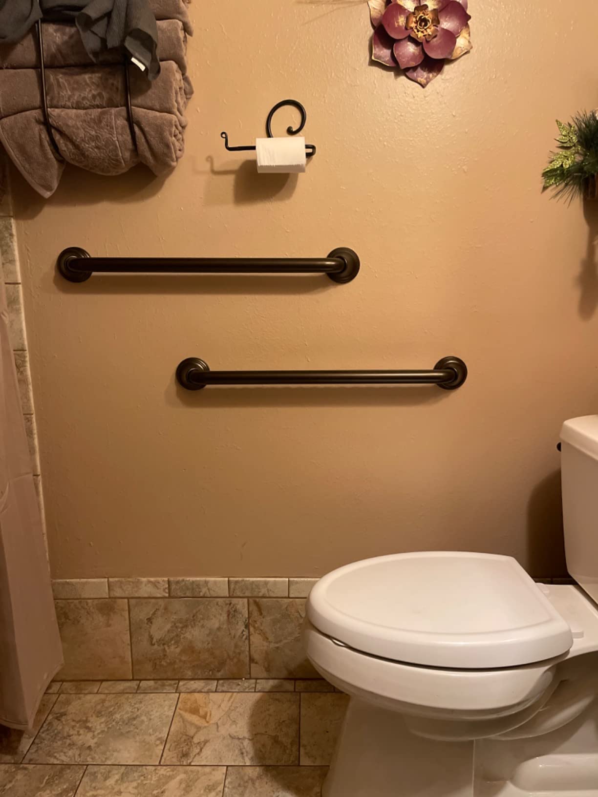Moen Home Care Bathroom Safety Designer24 Inch Handicap Grab Bar for Bathtub and Shower with Curled Grip, Elderly Assistance Product, Brushed Nickel, LR8724D3GBN customer photo 2