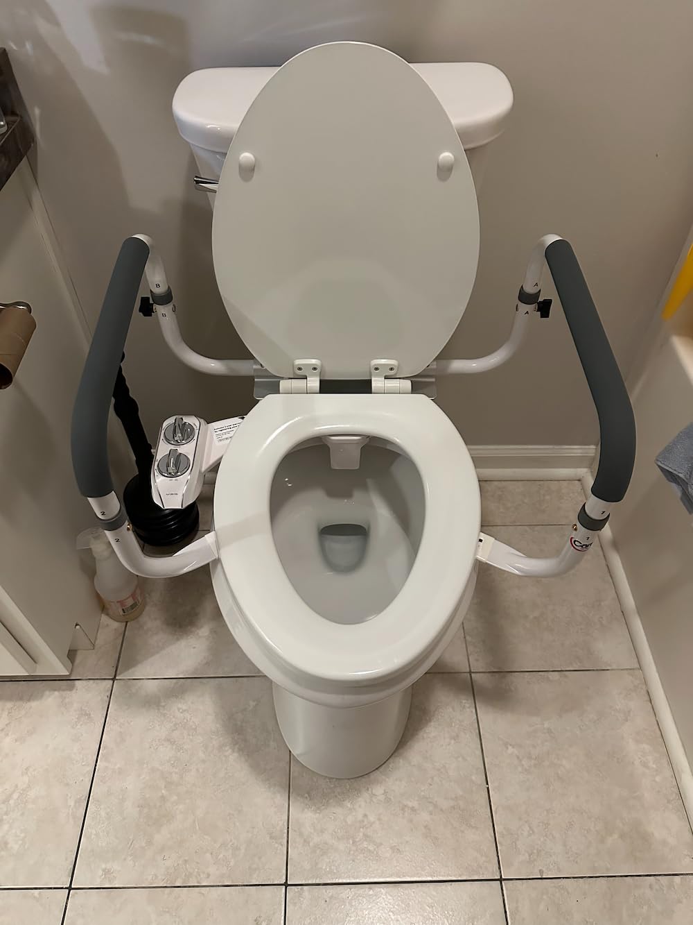 Carex Toilet Safety Frame - Toilet Safety Rails With Adjustable Width - Toilet Rails For Elderly, Handicap, Home Health Care Equipment After Surgery, Supports 300lbs customer photo 2