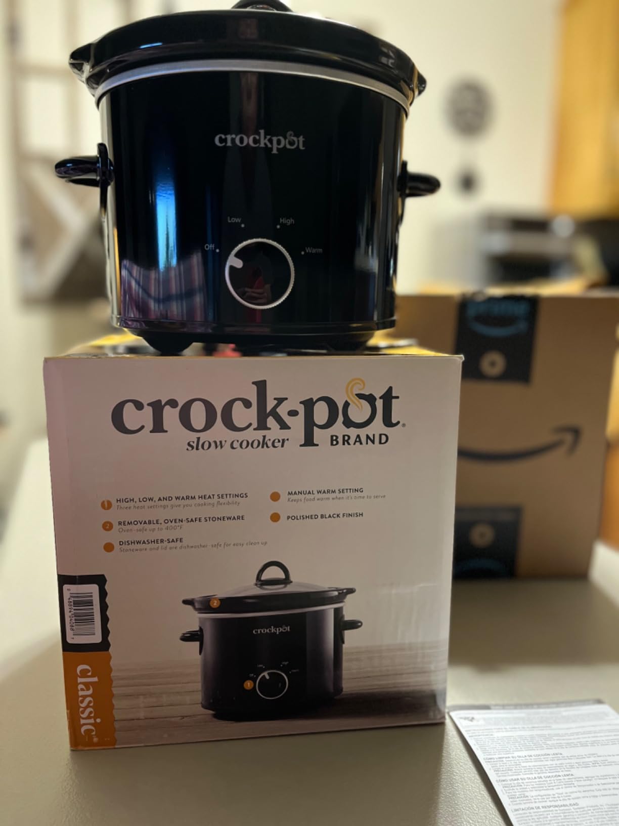 Crock-Pot 3-Quart Manual Slow Cooker, Serves 3+ People, Great for Small Meals, Dips, & Sides; Removable Stoneware is Oven & Dishwasher-Safe, Stainless Steel customer photo 2