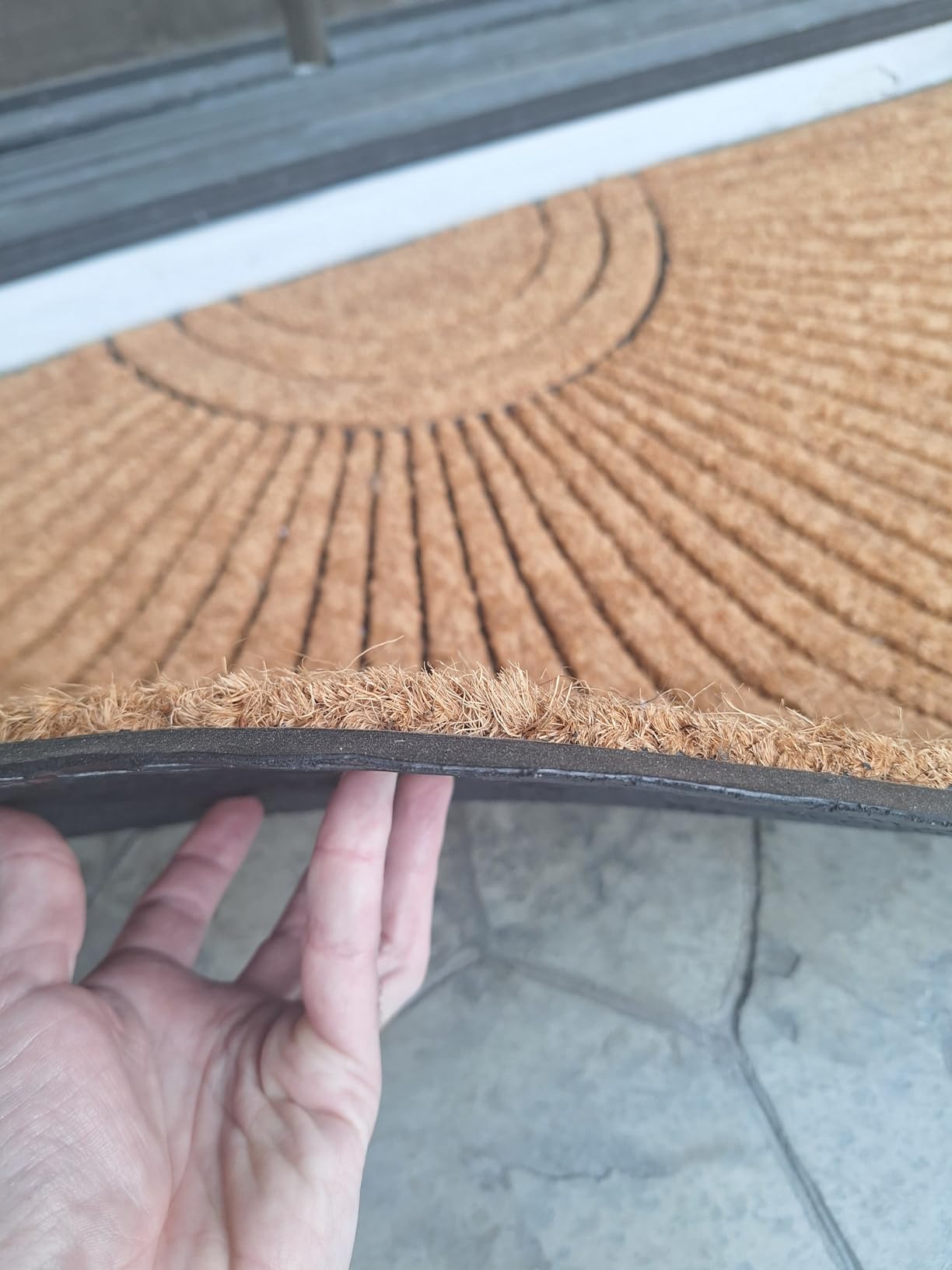 Kempf Sunburst Half Round Coco Coir Doormat, 18