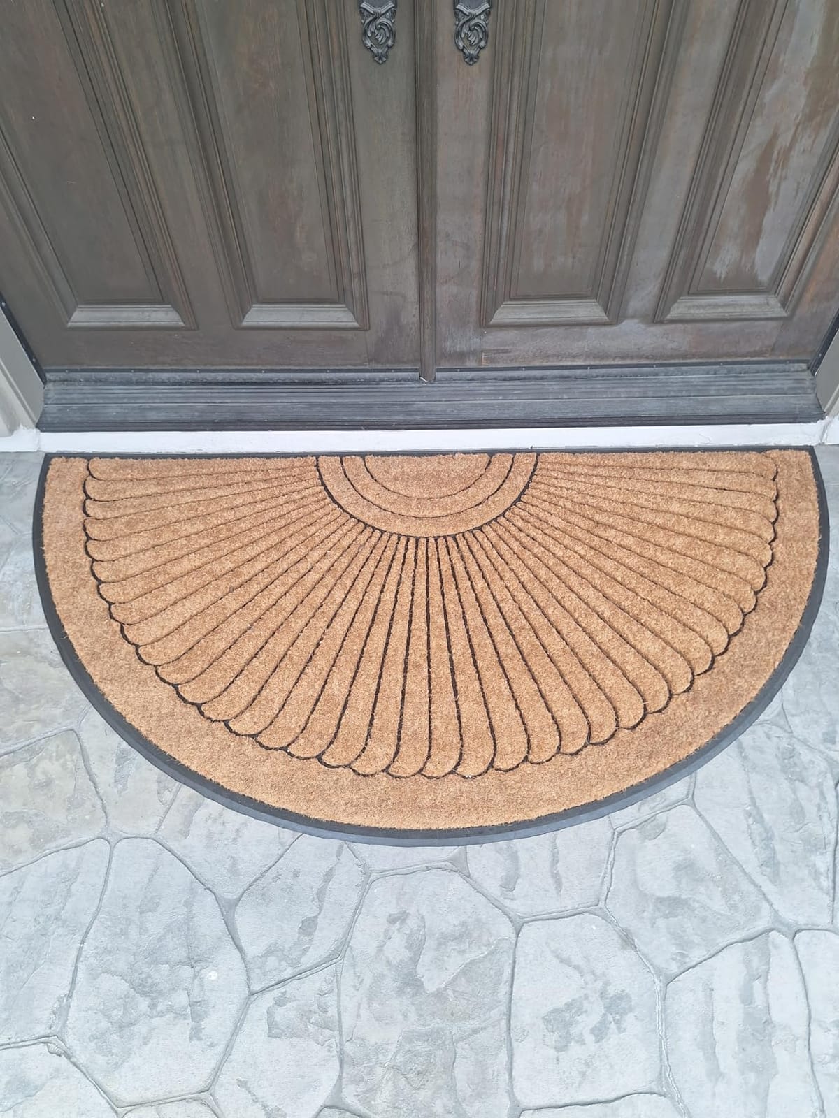 Kempf Sunburst Half Round Coco Coir Doormat, 18
