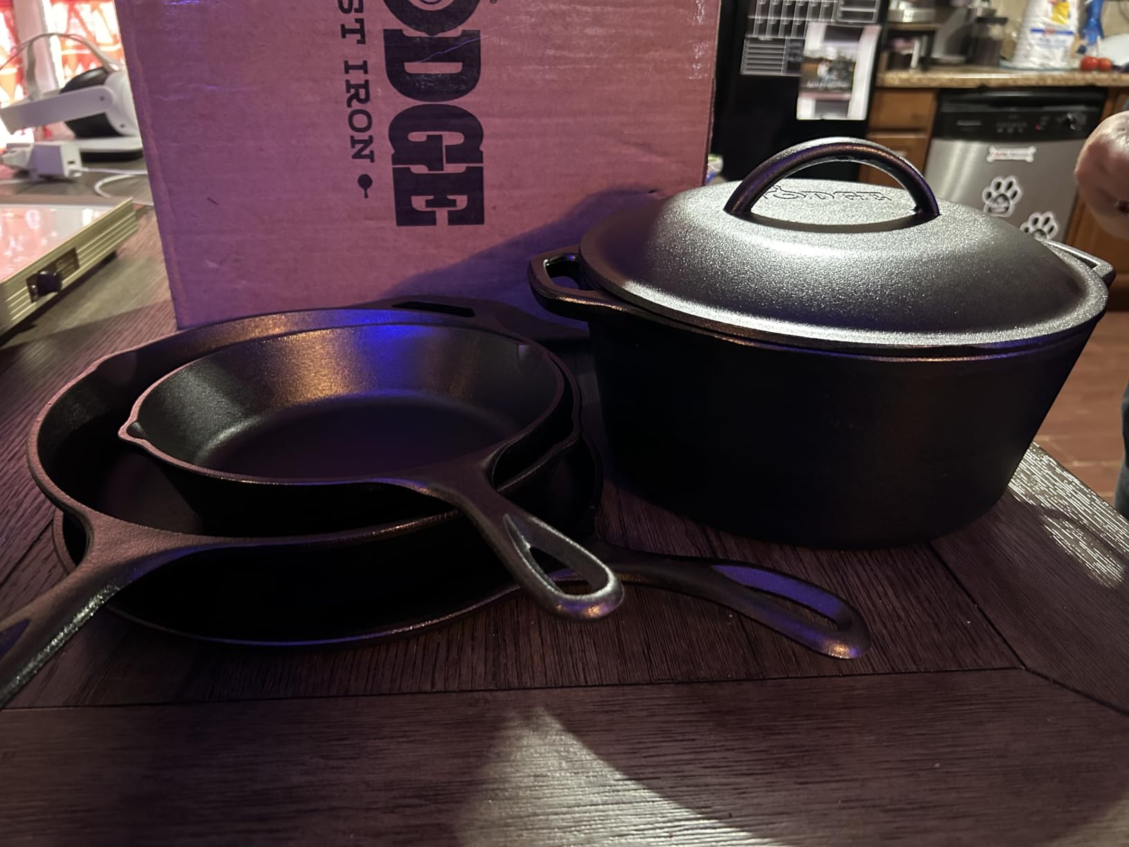 Lodge Cast Iron 5-Piece Set, PFAS-Free Pre-Seasoned Kitchen Set | Includes Skillets, Griddle & Dutch Oven for Non-Toxic Everyday Cooking, Made in USA customer photo 2