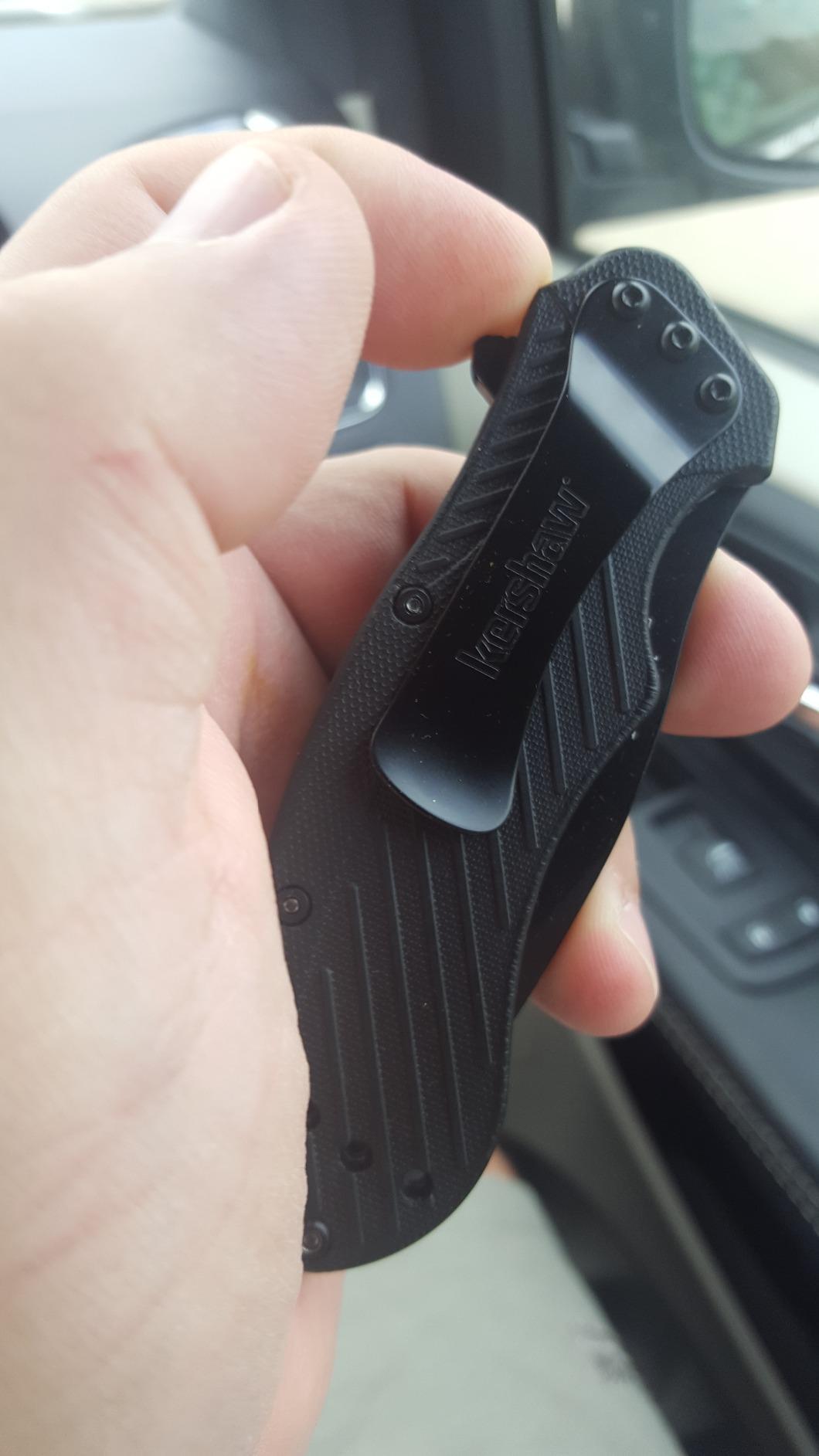 Kershaw Clash Pocket Knife, Black | 3.1 Inch Steel Drop Point Partially Serrated Blade, Assisted Opening, Reversible Clip customer photo 1