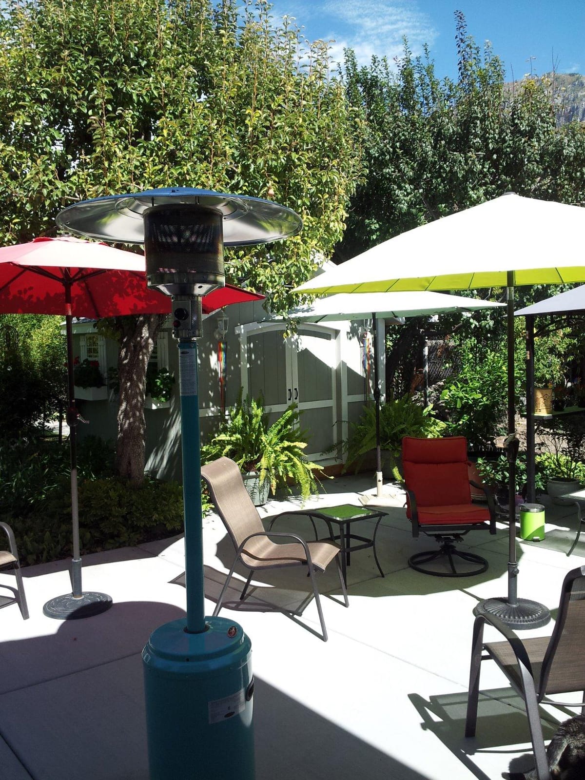 Fire Sense 61130 Patio Heater with Wheels, 48,000 BTU, Aqua Blue customer photo 1