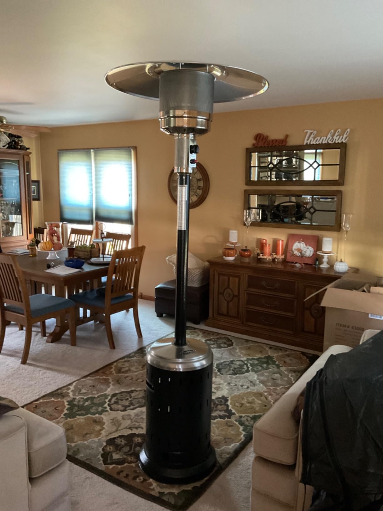 Fire Sense 61130 Patio Heater with Wheels, 48,000 BTU, Aqua Blue customer photo 2
