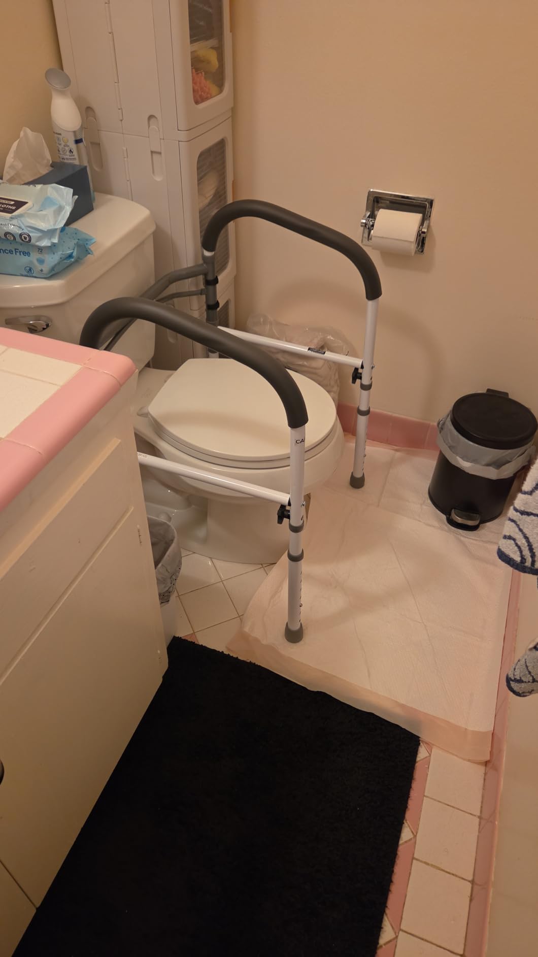 Carex Toilet Safety Rails, Adjustable and Detachable Toilet Safety Frame with Handles for Elderly, Handicap, or Disabled, Heavy-Duty Non-Slip Bathroom Grab Bar, with Padded Handles and Aluminum Frame customer photo 2