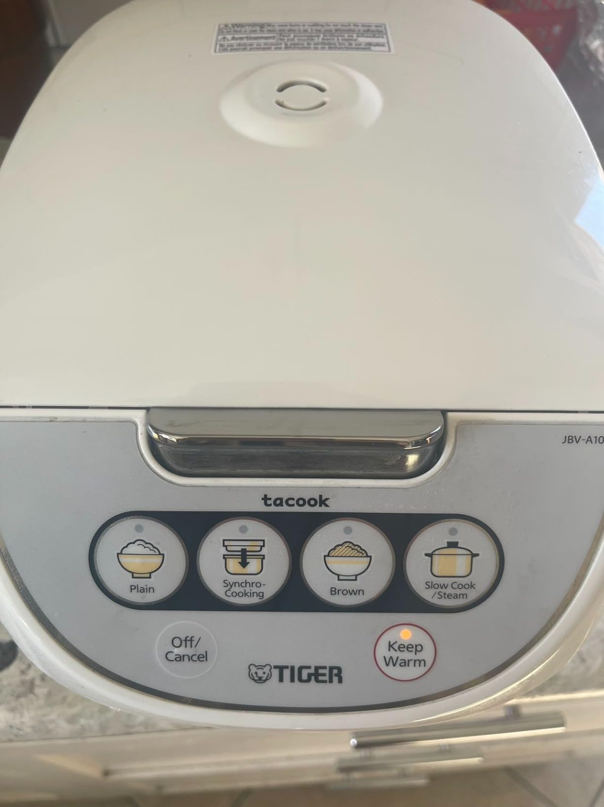 Tiger JBV A18U 10 Cup Micom Rice Cooker with Tacook (White) | Food steamer, slow-cook function customer photo 1