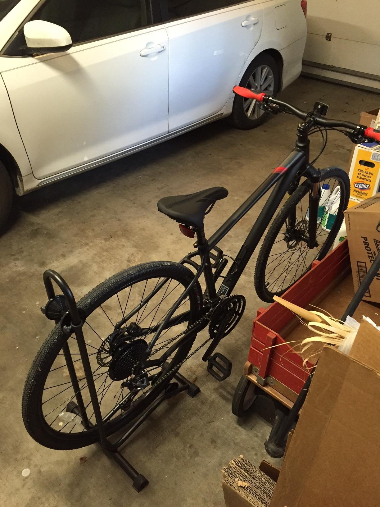 'BikeHand Bike Floor Stand Parking Rack Stand - for 24''-29'' Mountain MTB & Road Bikes Bicycles Indoor Outdoor Garage Storage' customer photo 2