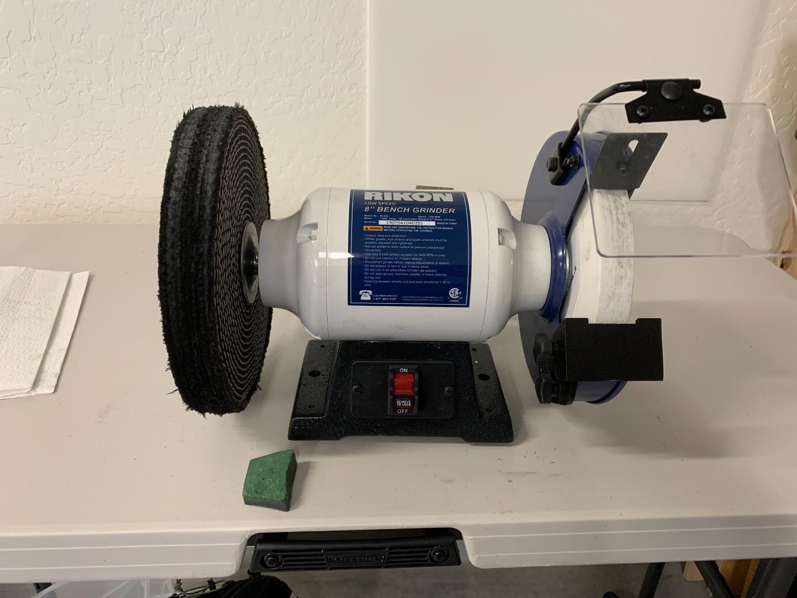 RIKON Professional Power Tools, 80-805, 8â€ Slow Speed Bench Grinder, Powerful Shop Table Tool, Perfect for Sharpening, With Anti-Vibration Rubber Feet customer photo 1