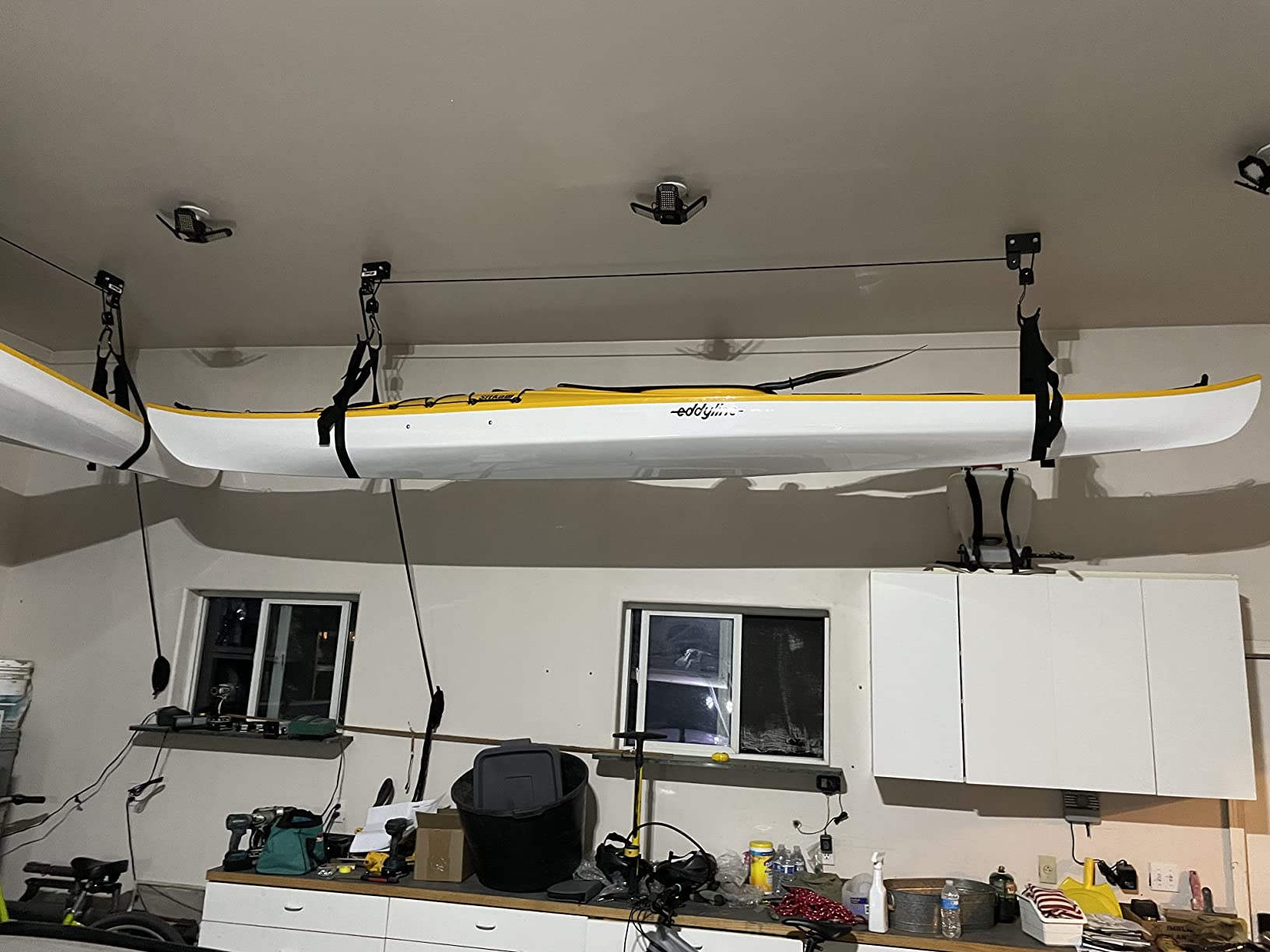 Extreme Max 3004.0204 Kayak/Canoe/Bike/Ladder Hoist & Lift for Storage in Shop or Garage - 120 lb. Capacity,Black customer photo 2