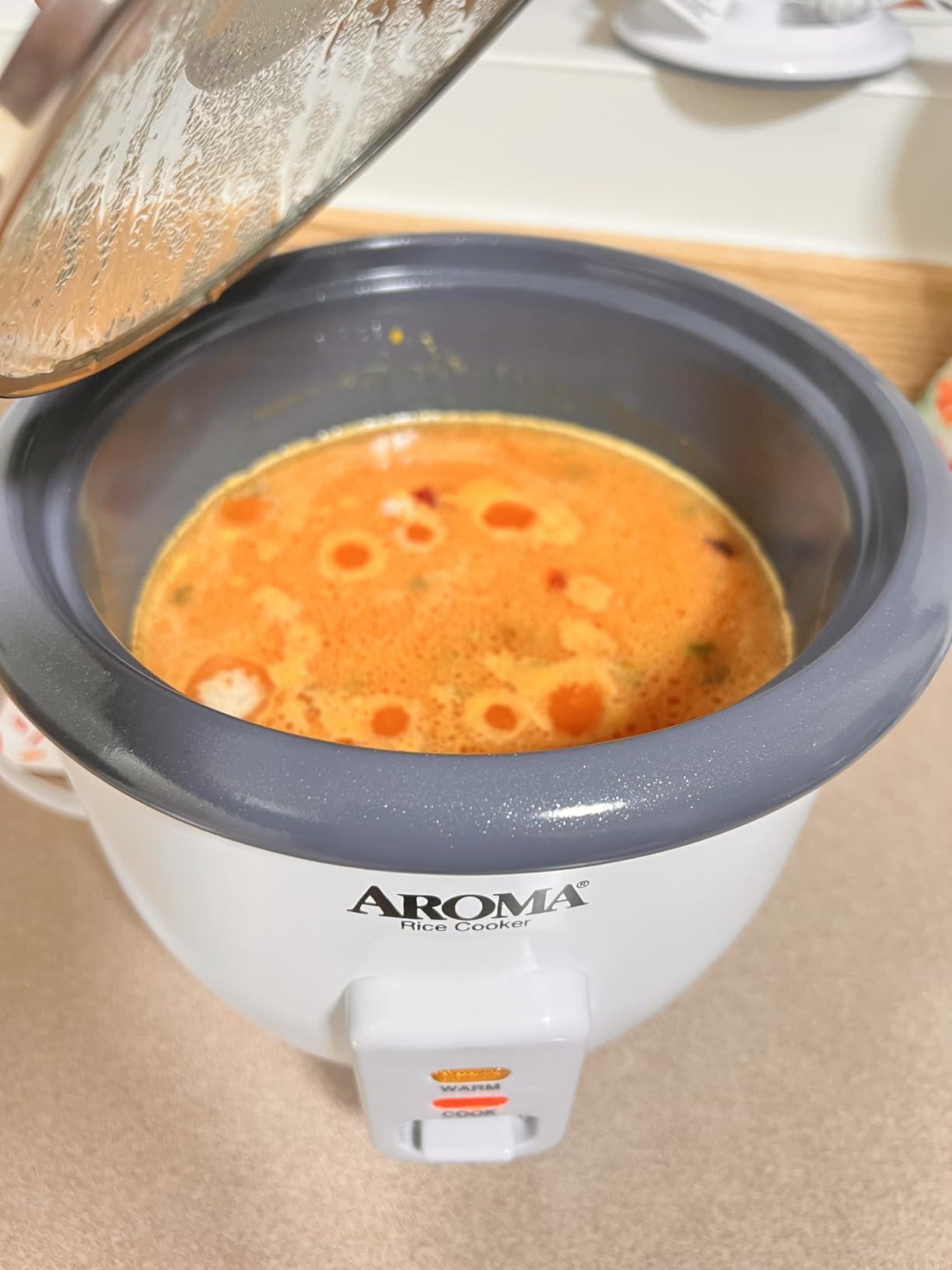 AROMA Rice Cooker, 3-Cup (Uncooked) / 6-Cup (Cooked), Small Rice Cooker, Oatmeal Cooker, Soup Maker, Auto Keep Warm, 1.5 Qt, White, ARC-363NG customer photo 1