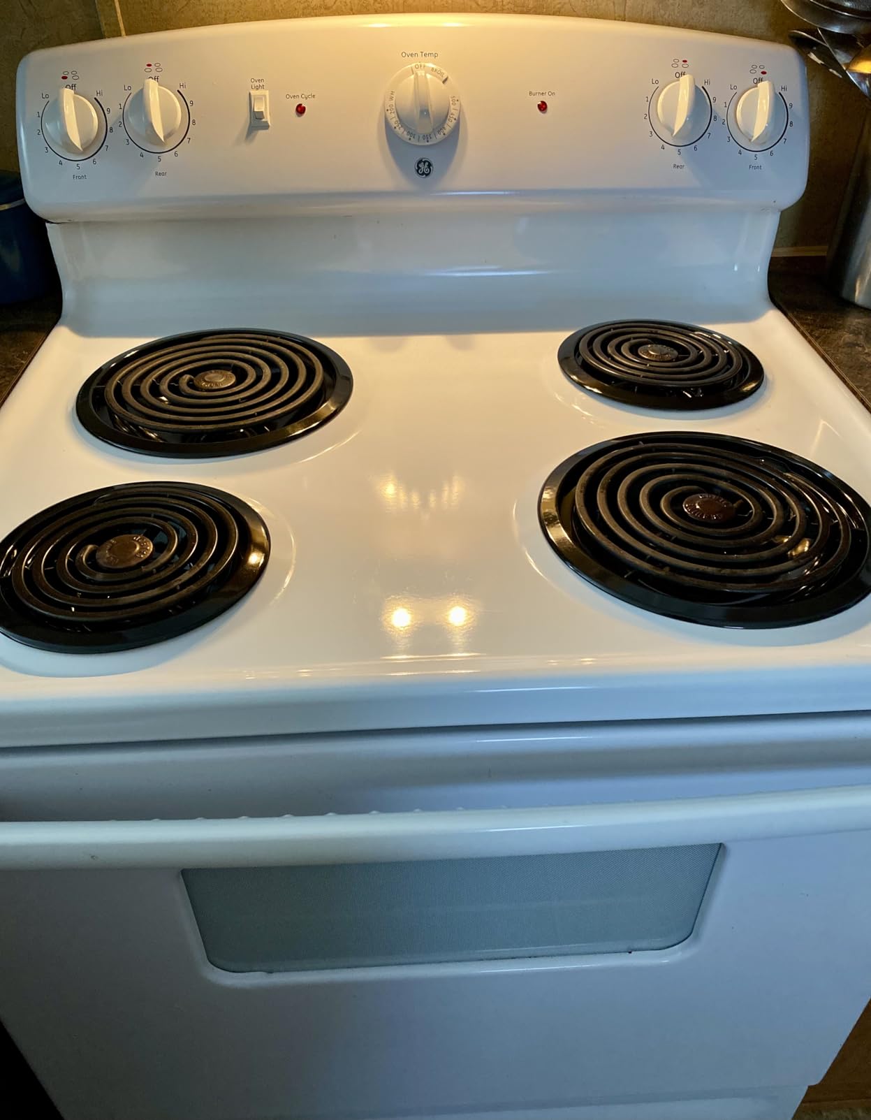 GE Appliances Stove Drip Pans | Genuine Appliances Manufactured OEM Part | Electric Stove Burner Drip Pans | 4 Piece Set, 6