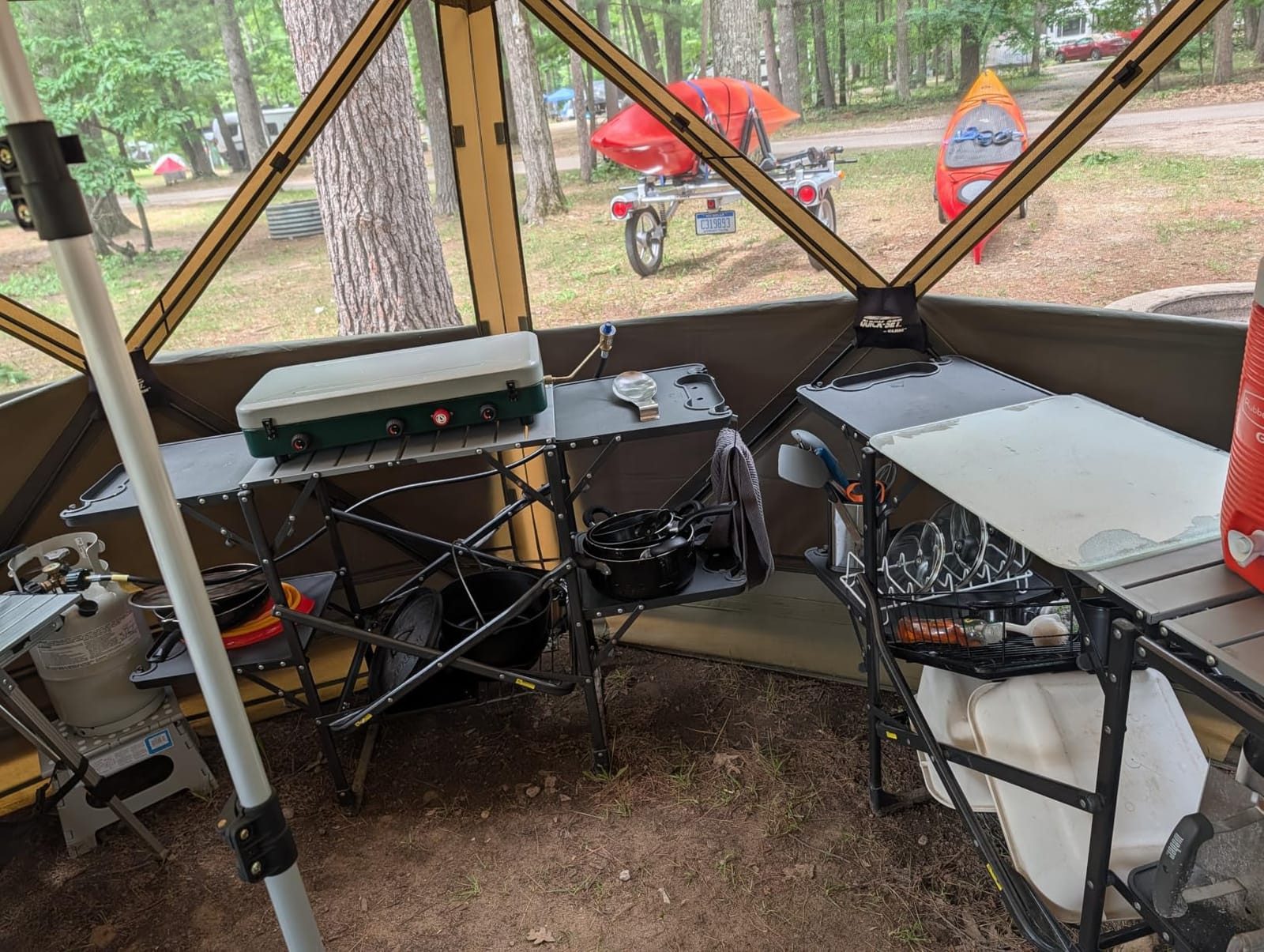 GCI OUTDOOR Slim-Fold Cook Station | Portable Folding Kitchen Table with a Heat Resistant Tabletop, 4 Side Tables & Storage Rack, Perfect for Picnics & Camping Trips customer photo 1