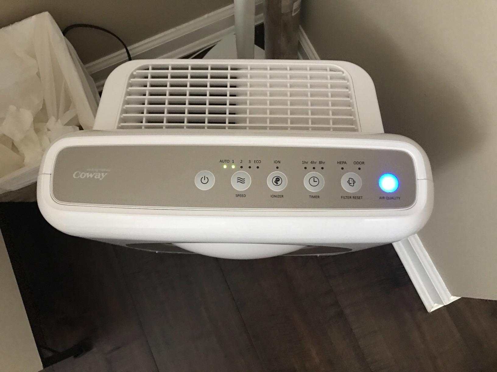COWAY Air Purifier for Home Up to 1,748ft², HEPA Filter for Smoke, Allergies, Pet Dander, Odor, Air Quality Monitor, Auto&Eco Mode, Timer, Filter Indicator, 3yr Warranty, Mighty AP-1512HH(W), White customer photo 2