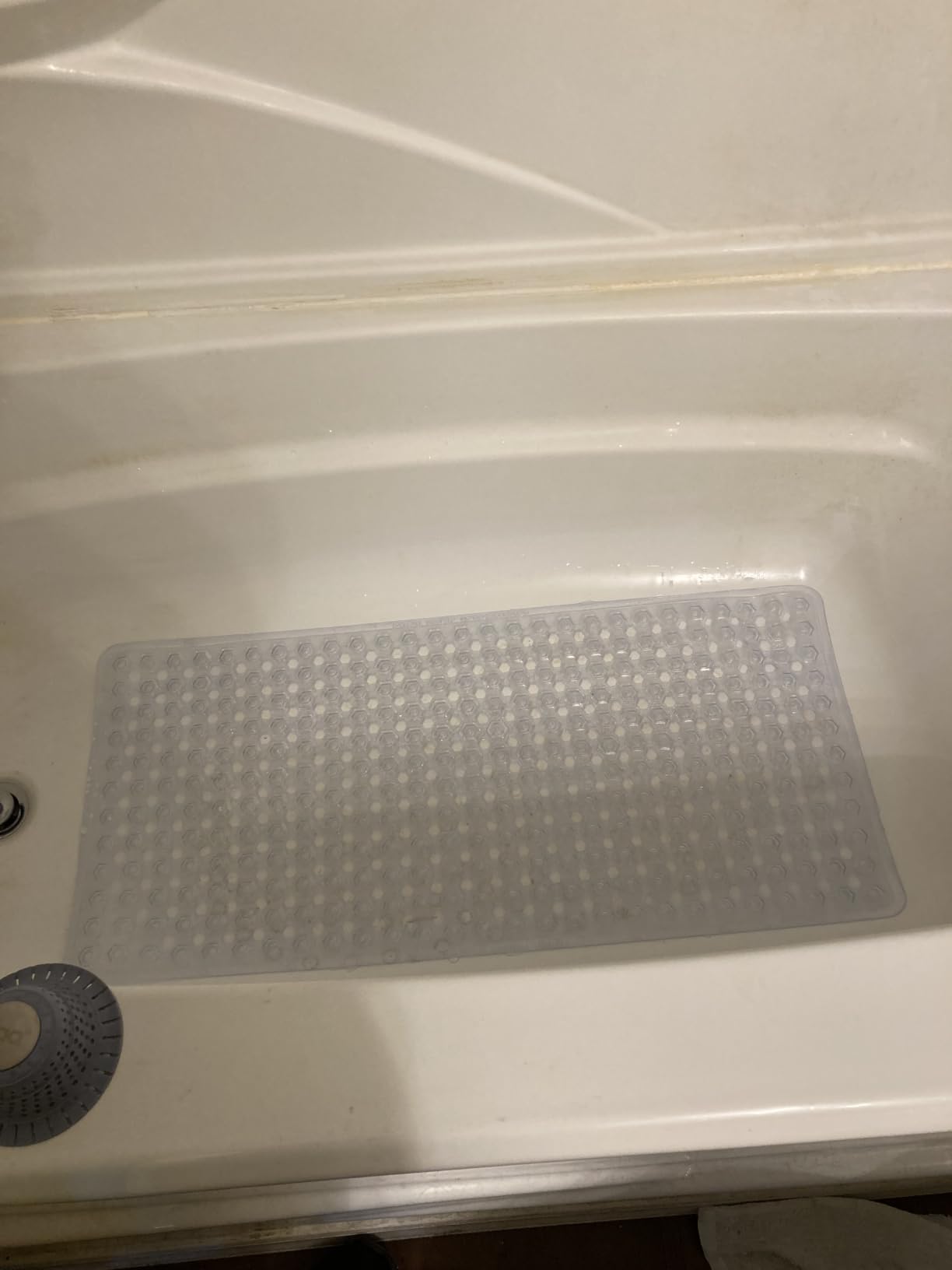 GORILLA GRIP Bath Tub Shower Mat, Bathtub Floor Liner, 35x16 Clear customer photo 1